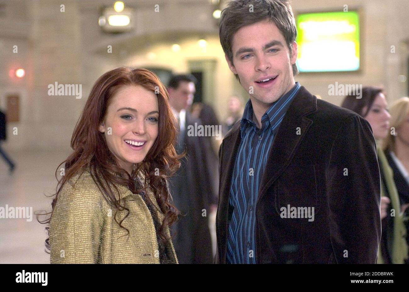 KEIN FILM, KEIN VIDEO, KEIN Fernsehen, KEIN DOKUMENTARFILM - Ashley (Lindsay Lohan), Left und Jake (Chris Pine) finden in New York City im 20th Century Fox-Film "Just My Luck" Liebe - und Extreme des Glücks. Foto von KRT/ABACAPRESS.COM Stockfoto