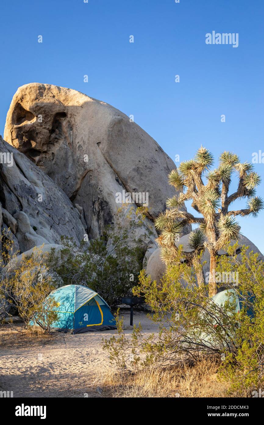 Camping auf dem Belle Campground im Death Valley Stockfoto