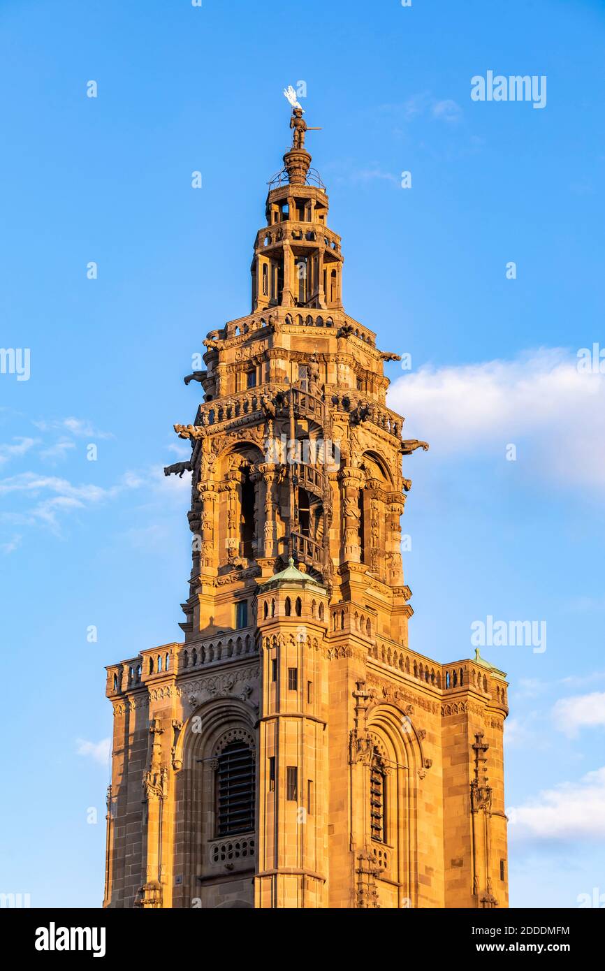 Deutschland, Baden-Württemberg, Heilbronn, gotischer Glockenturm der St.-Kilians-Kirche Stockfoto