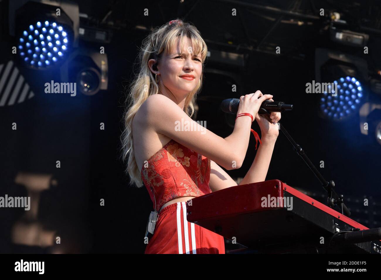 Sängerin Angele (Angele Van Laeken) live beim Festival Fnac Live, im Pariser Rathaus (Hotel de Ville), am 6. Juli 2018. Foto von Vincent Gramain/ABACAPRESS.COM Stockfoto