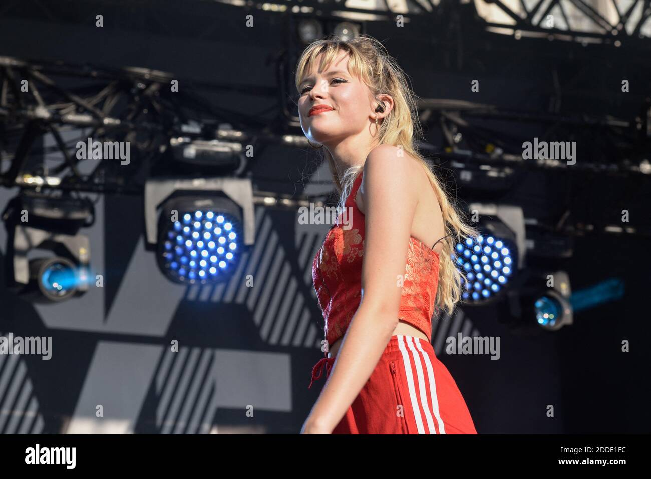 Sängerin Angele (Angele Van Laeken) live beim Festival Fnac Live, im Pariser Rathaus (Hotel de Ville), am 6. Juli 2018. Foto von Vincent Gramain/ABACAPRESS.COM Stockfoto