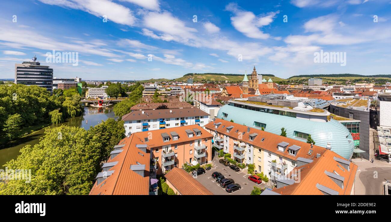 Deutschland, Baden-Württemberg, Heilbronn, Panorama der Flussstadt Stockfoto