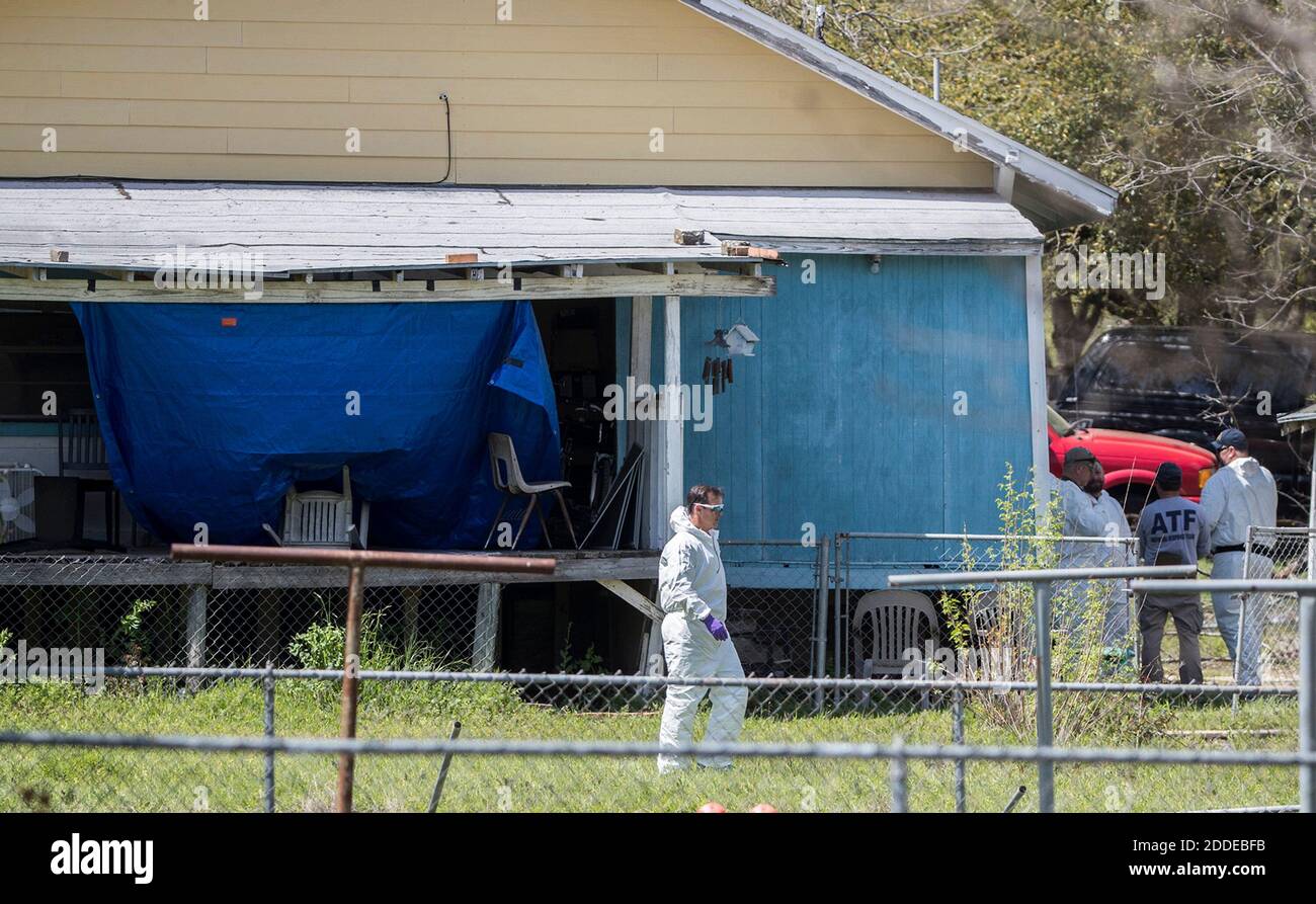 KEIN FILM, KEIN VIDEO, KEIN Fernsehen, KEIN DOKUMENTARFILM - Bundesagenten untersuchen weiterhin die Wohnung des Verdächtigen des Bombers in Austin, Pflugerville, TX, USA Donnerstag, 22. März 2018. Foto von Ricardo B. Brazziell/Austin American-Statesman/TNS/ABACAPRESS.COM Stockfoto