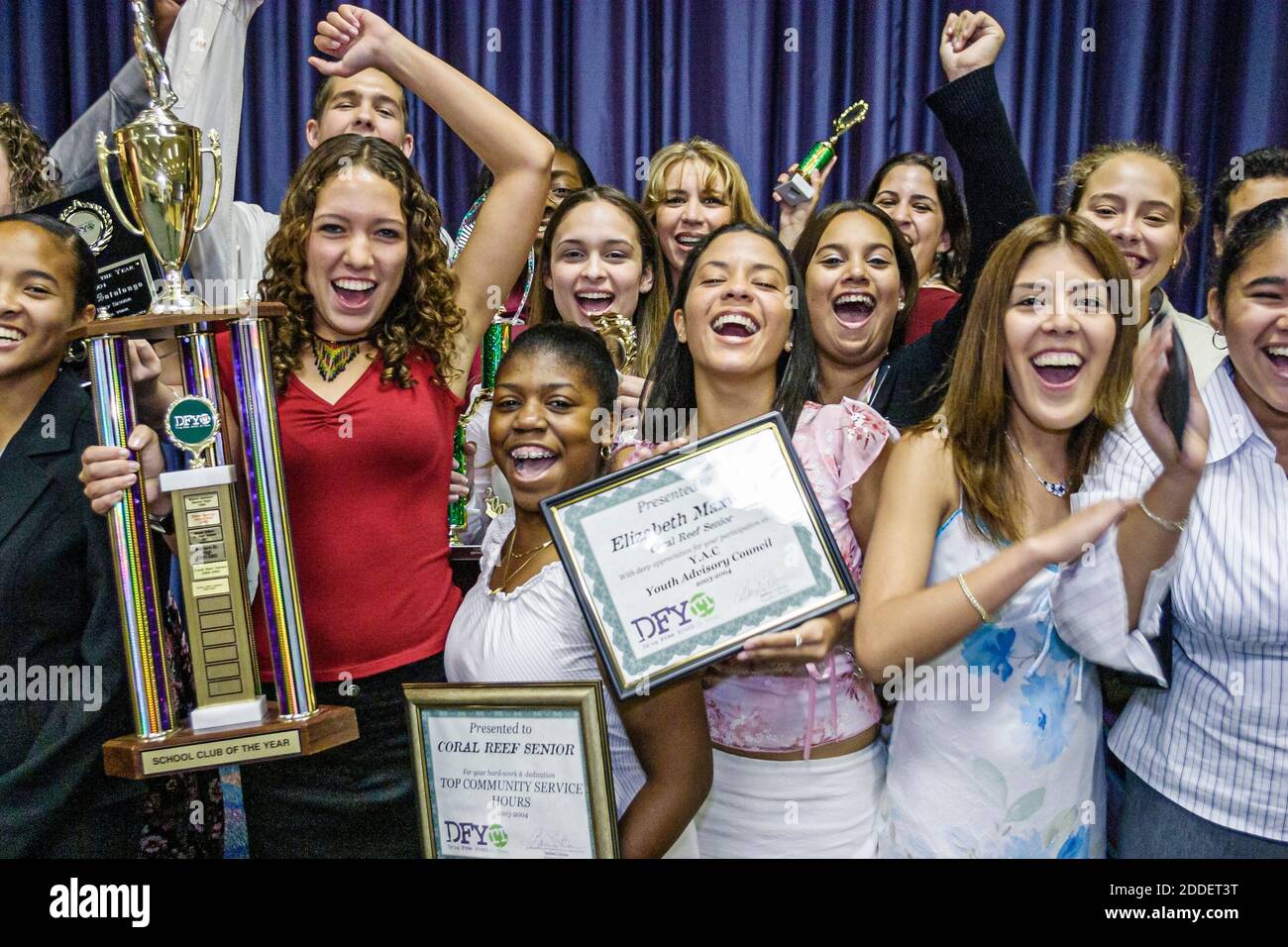 Miami Florida, Drug Free Youth in Town DFYIT, Anti-sucht-Nonprofit-Organisation Youth Club Mitglieder Studenten, Teenager Teenager Teenager seine Stockfoto