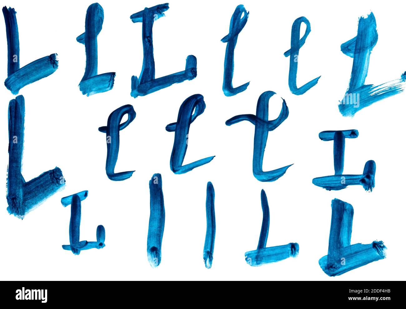 Der Buchstabe L Wird Mit Einem Pinsel In Verschiedenen Versionen Gezeichnet Ein Satz Von Buchstaben L In Verschiedenen Formen Und Schriftarten Grosser Und Kleiner Buchstabe Stockfotografie Alamy