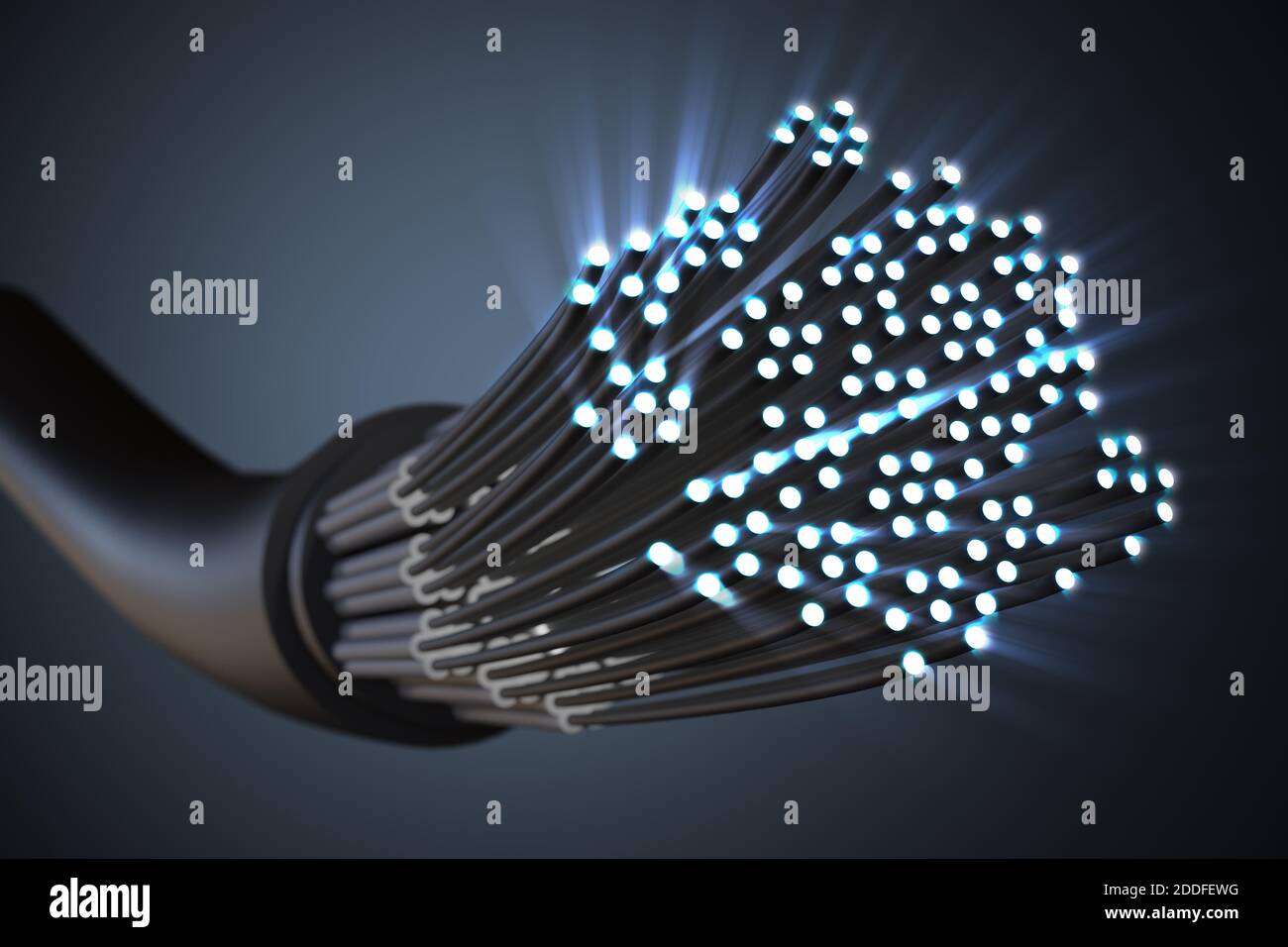 Kabel aus optischen Fasern. 3D-Darstellung Stockfotografie - Alamy