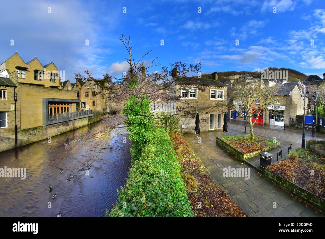 Hebden Water and Bridge Gate, Hebden Bridge, Calderdale, West Yorkshire Stockfoto