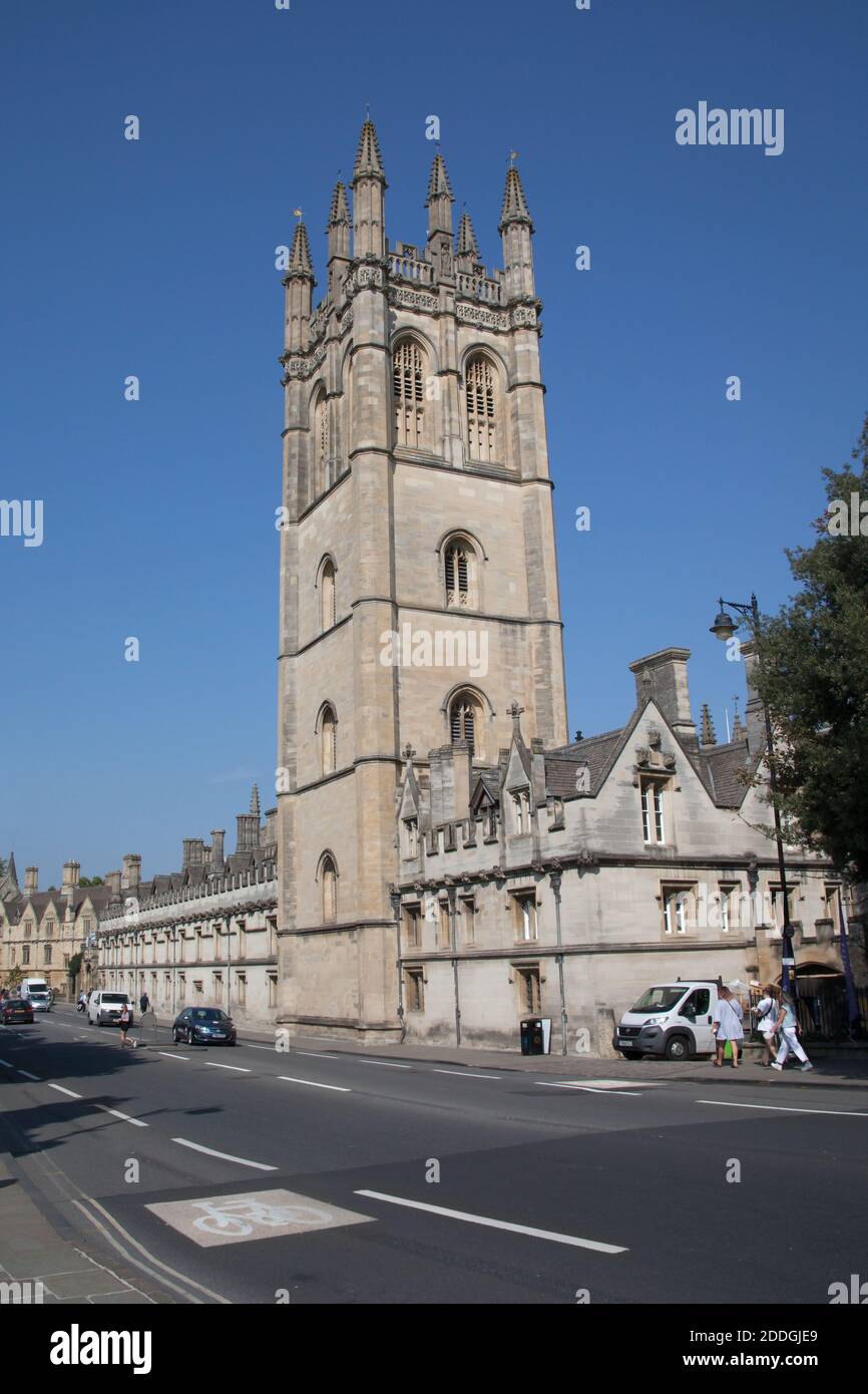 Magdalen College an der Oxford High Street in England, Teil der Oxford University, aufgenommen am 15. September 2020 Stockfoto