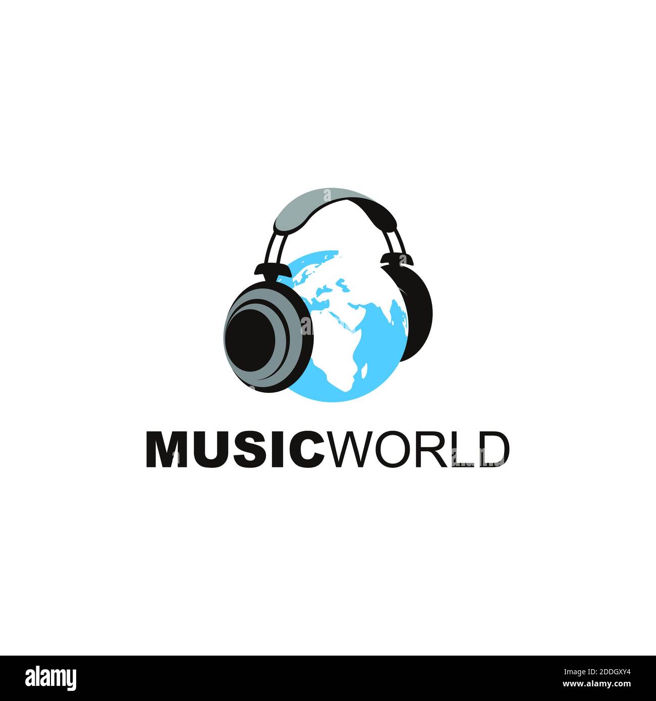 Welt mit Icon-Musik-Sound Stockfoto
