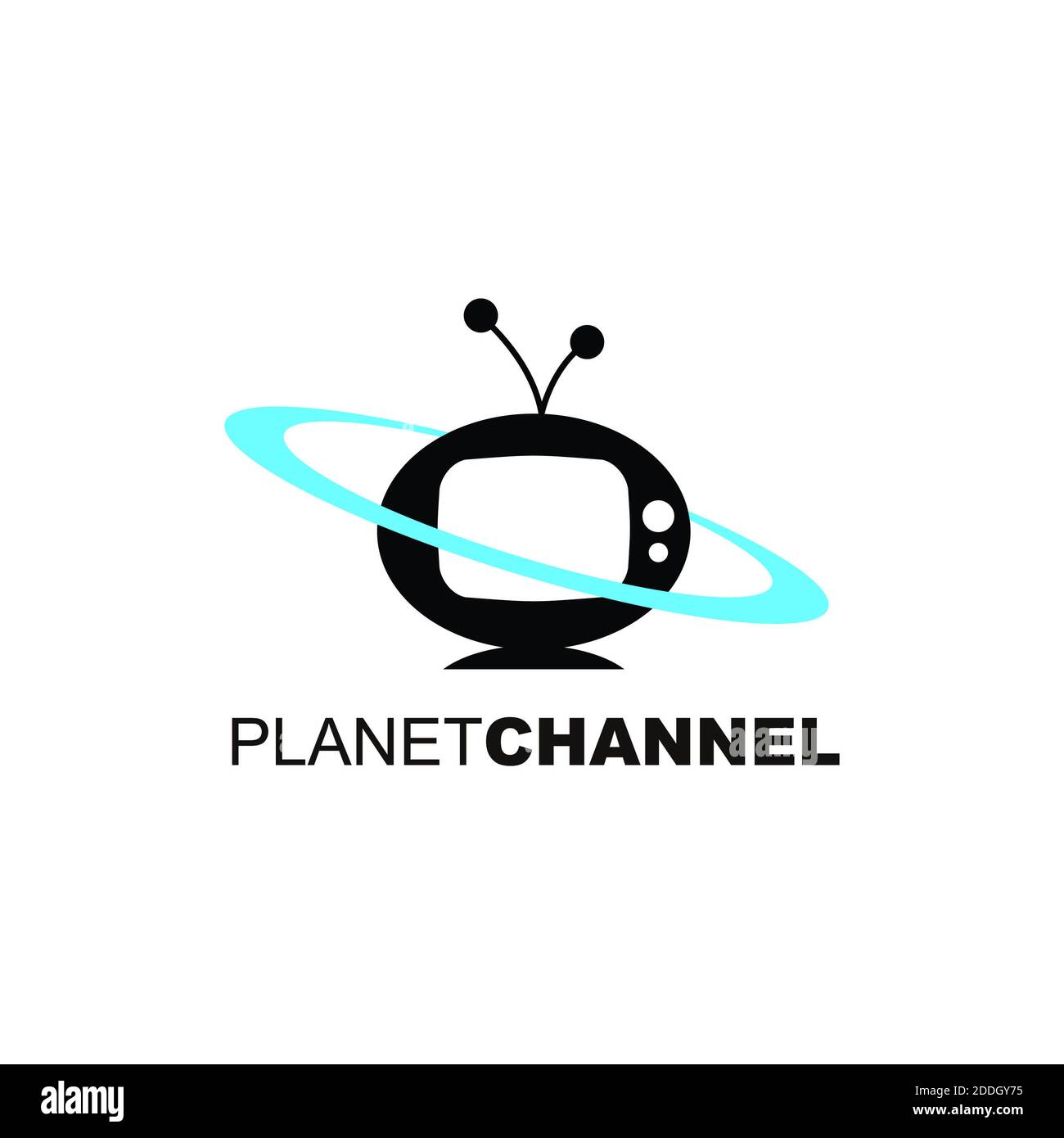 Abbildung mit dem Logo des Planeten-Kanals Stockfoto