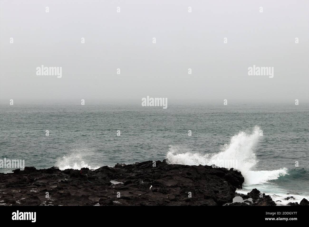 Die Wellen schlagen auf der Küste von Udo Island. Udo ist eine kleine Insel nahe der Jeju Insel, Südkorea Stockfoto