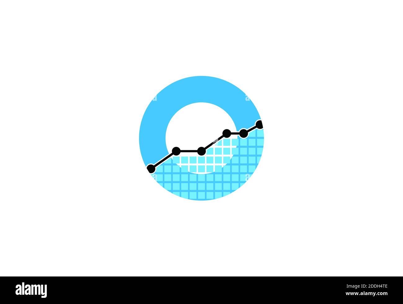 Kreis Analyse Logo, Trading-Logo, Finanzen Logo, wachsende Grafik Symbol Illustration Stockfoto