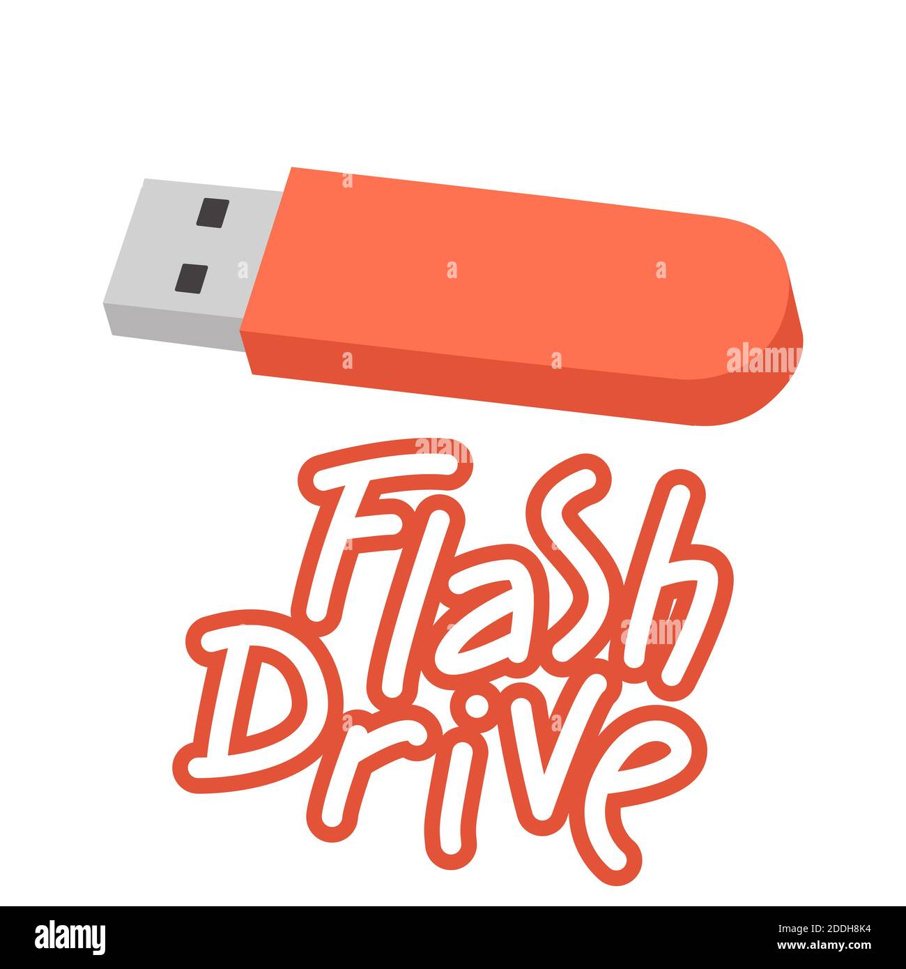 Flash-Laufwerk Text Vektor Illustration flach Stil Stockfoto