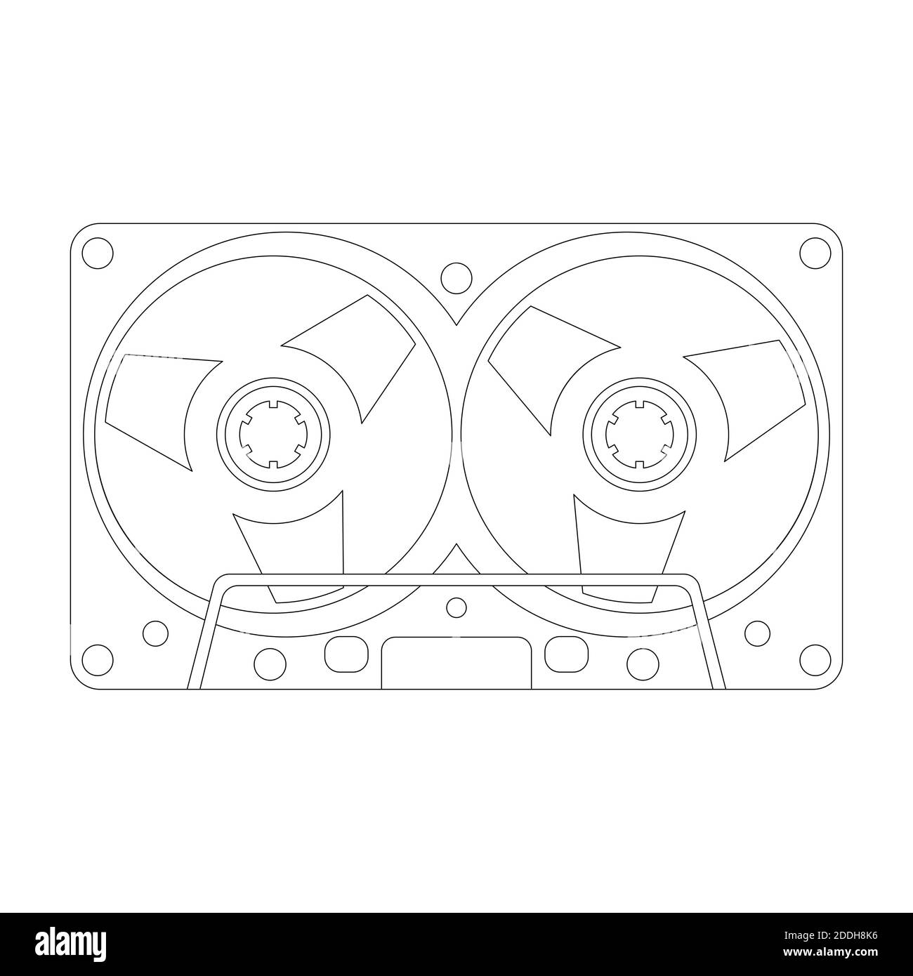 Kompakte Kassette, Vektor-Illustration, Lining Draw Stockfoto