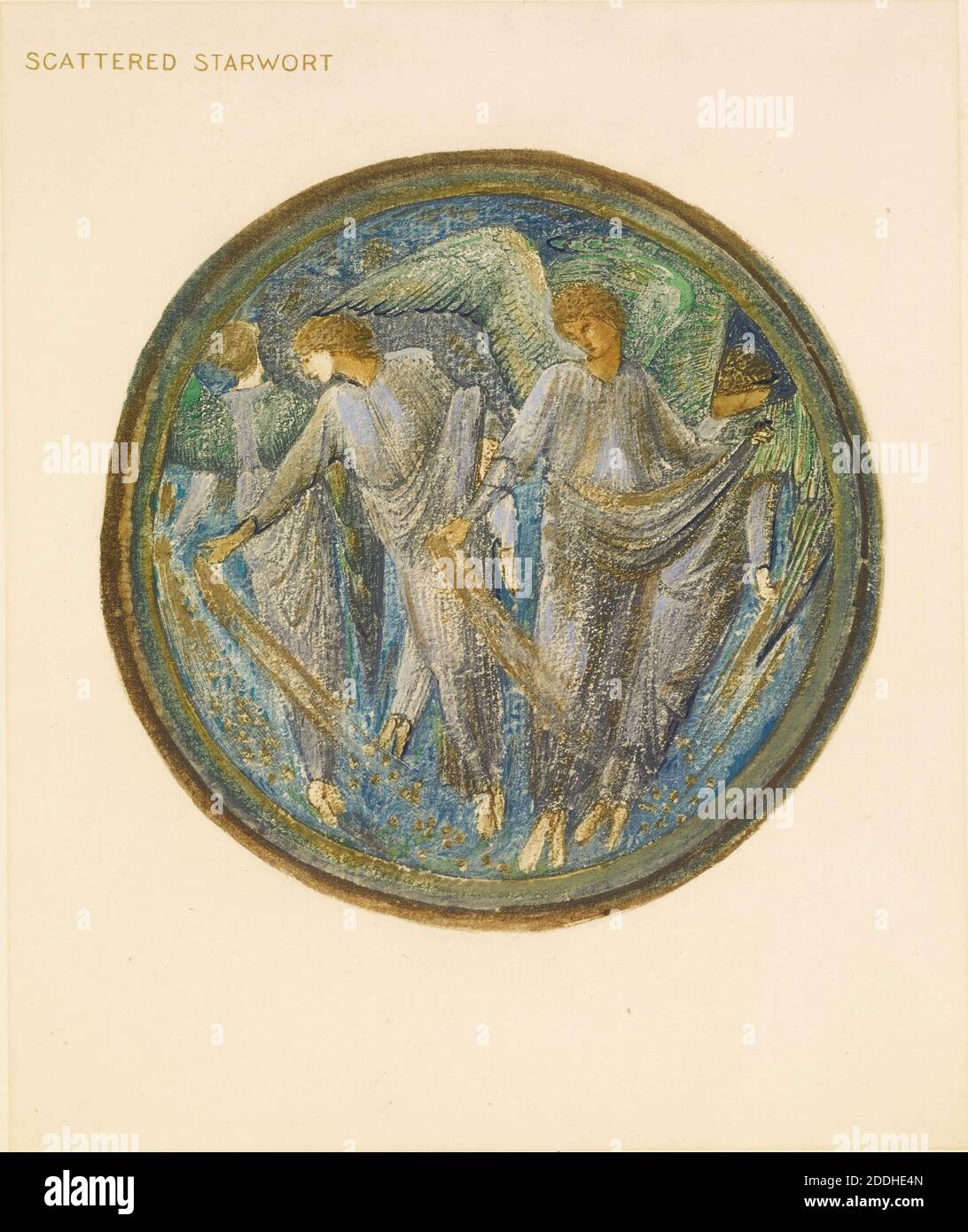 Das Blumenbuch, Sternwort Aus Dem Blumenbuch, 1905 Sir Edward Burne-Jones, Buch, Kunstbewegung, Präraffaelite, Blume, Engel, Druck, Kollotyp, Pflanze Stockfoto