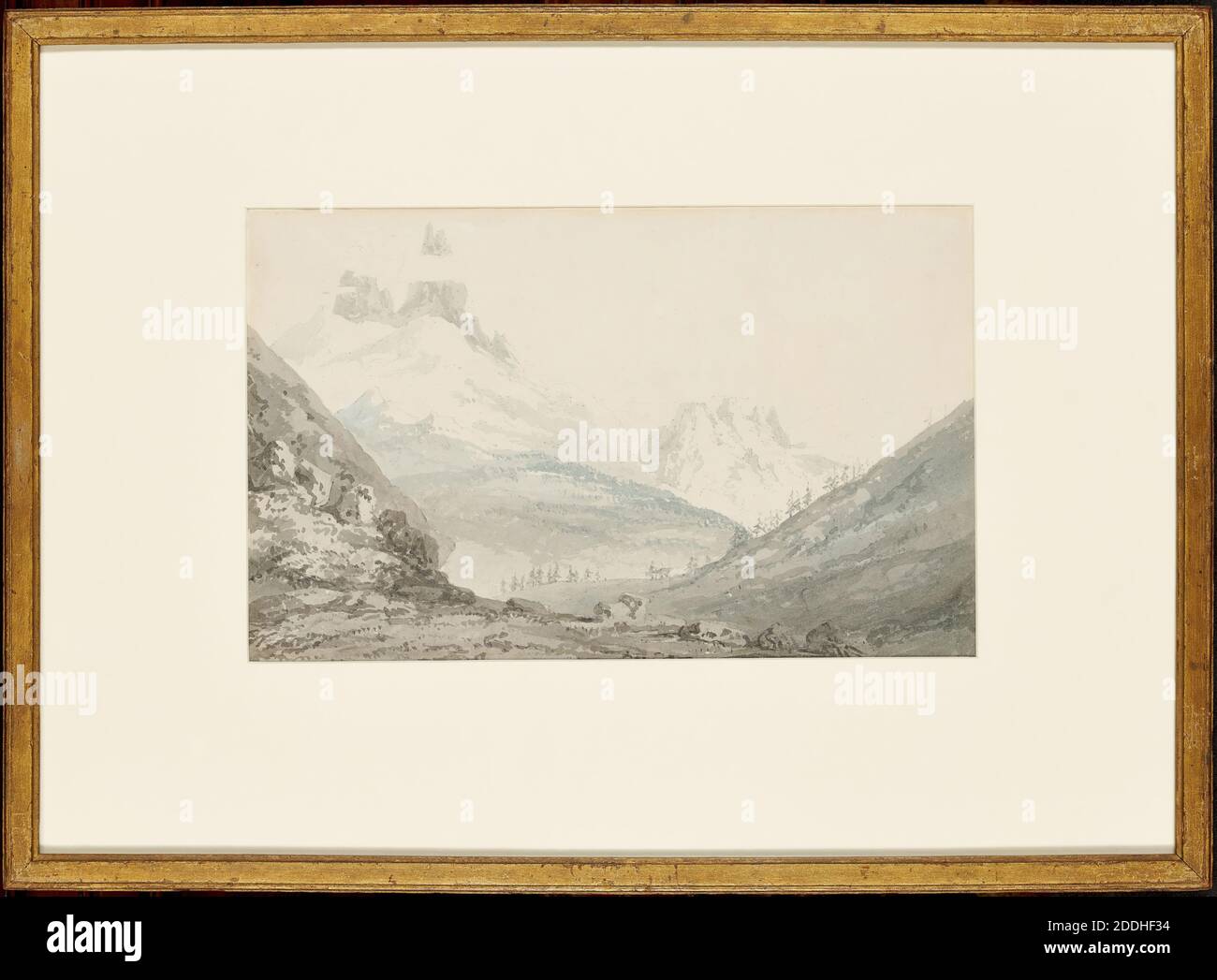 Zwischen Chamonix und Martigny, 1775-1851 J M W Turner, Berg, Alpen, Schnee, Aquarell, Frankreich Stockfoto
