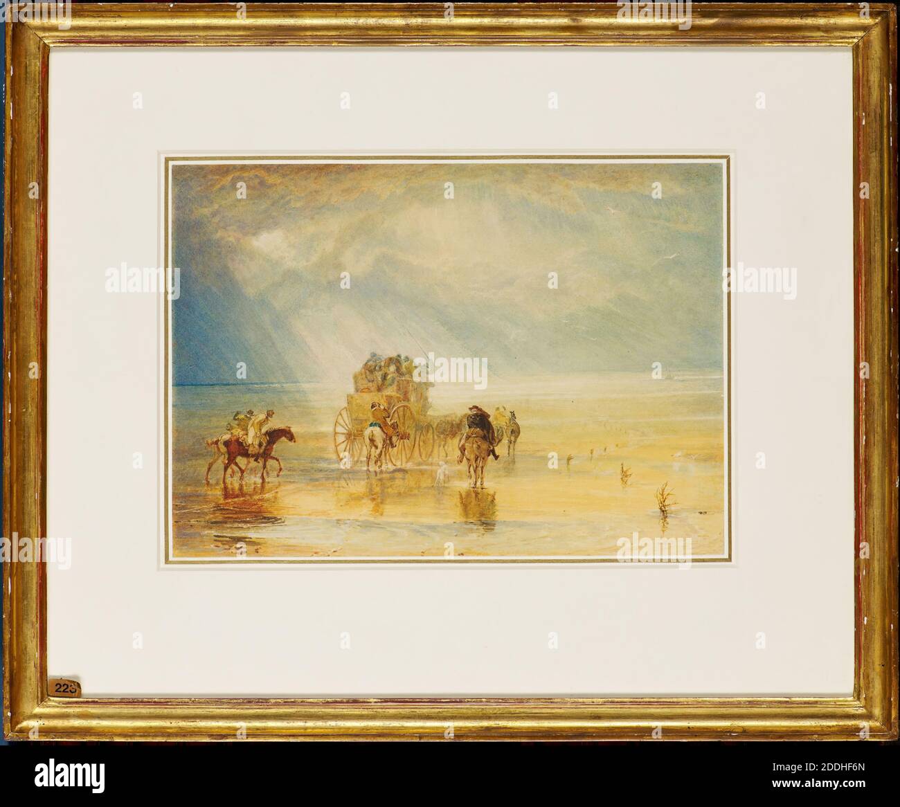 Lancaster Sands, 1816-1825 J M W Turner, Aquarell, Tier, Pferd, Seascape, Küste, Strand, Wetter, Sturm, Wetter, Regen, Kutsche Stockfoto