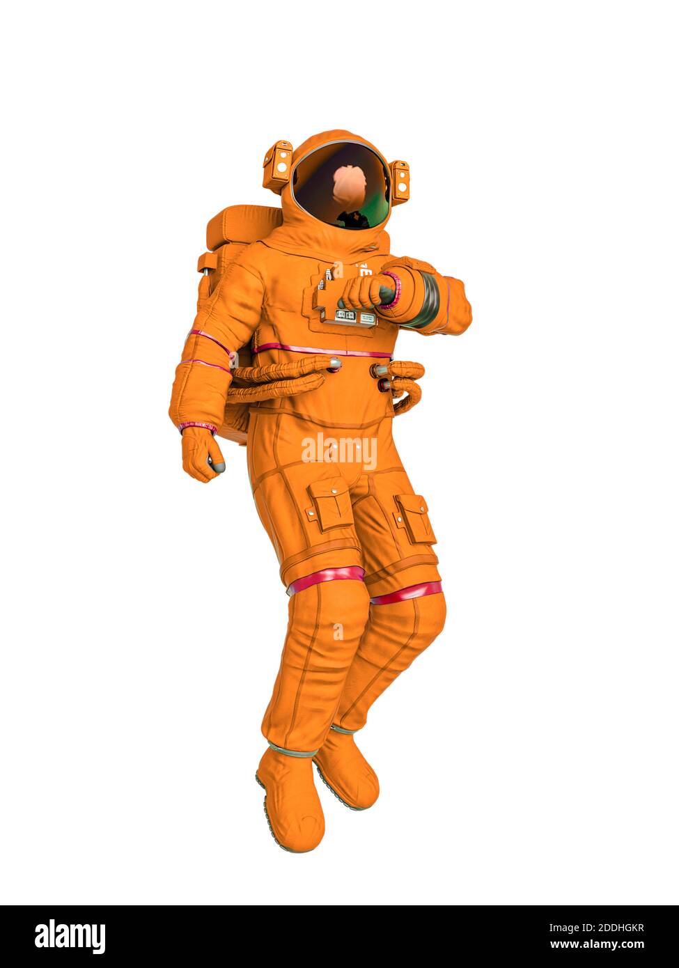 astronaut prüft Luft, 3d-Abbildung Stockfoto
