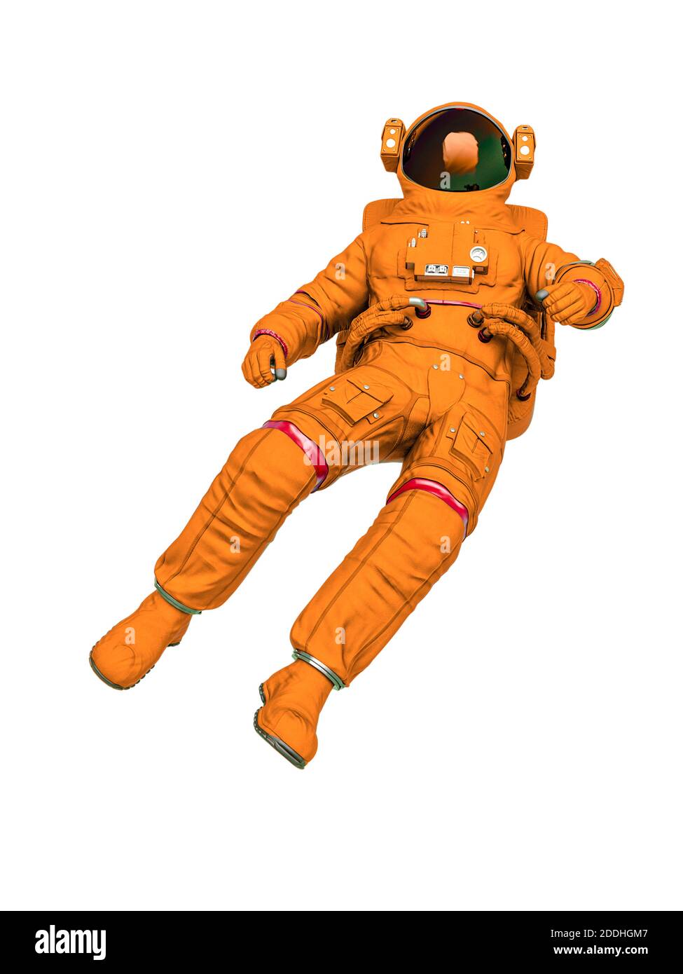 astronaut macht einen Float zurück, 3d-Illustration Stockfoto