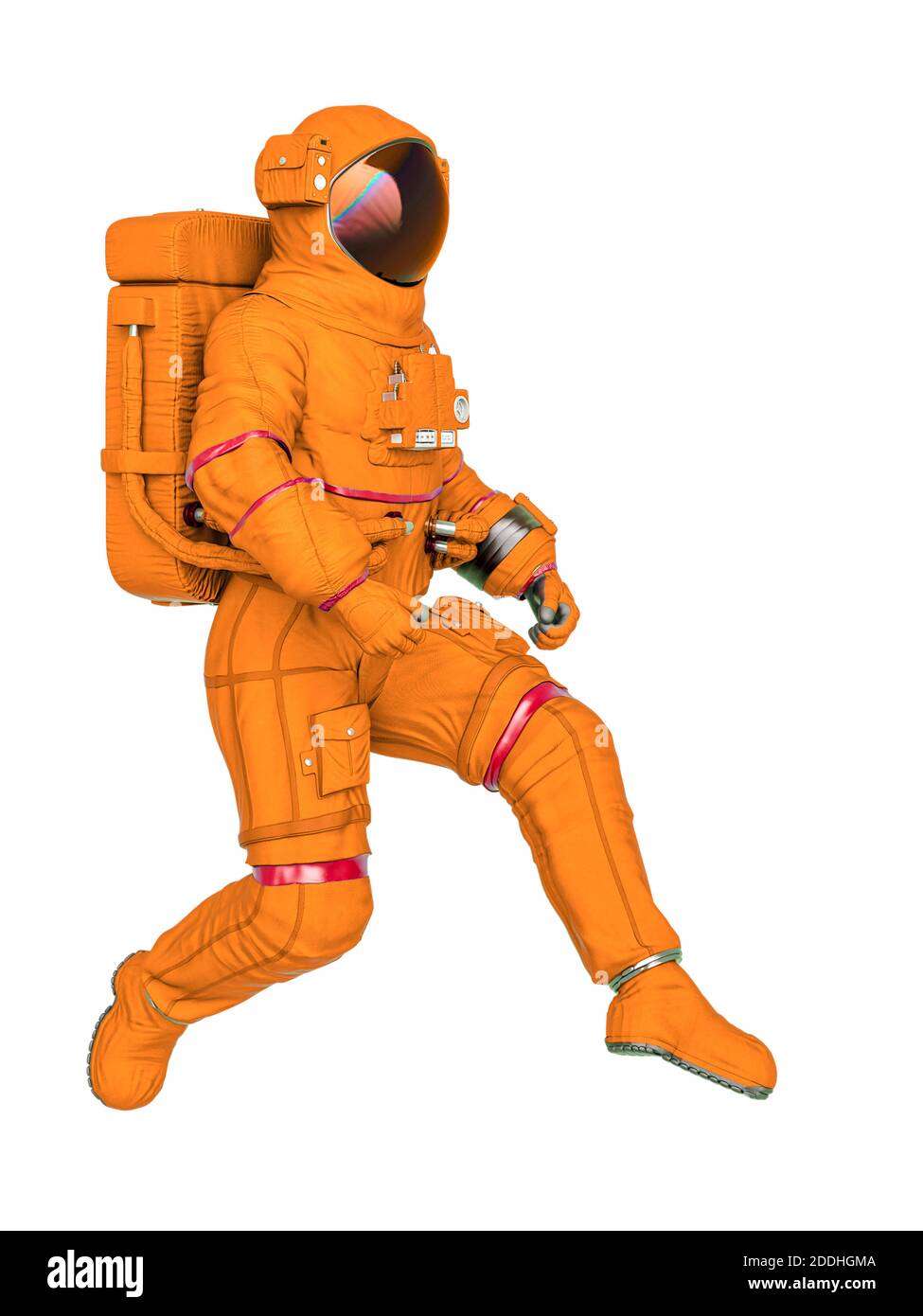 astronaut macht einen Spazieren, 3d-Illustration Stockfoto