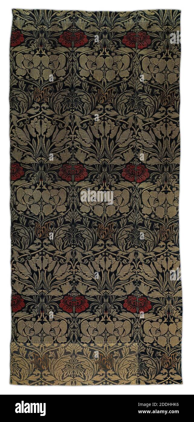 Woven Fabric, Tulip and Rose, 1890 Designer: William Morris Hersteller: William Morris & Co, Applied Arts, Arts and Crafts, Textiles, Tulip, Flower, Rose, Pre-Raphaelite Stockfoto