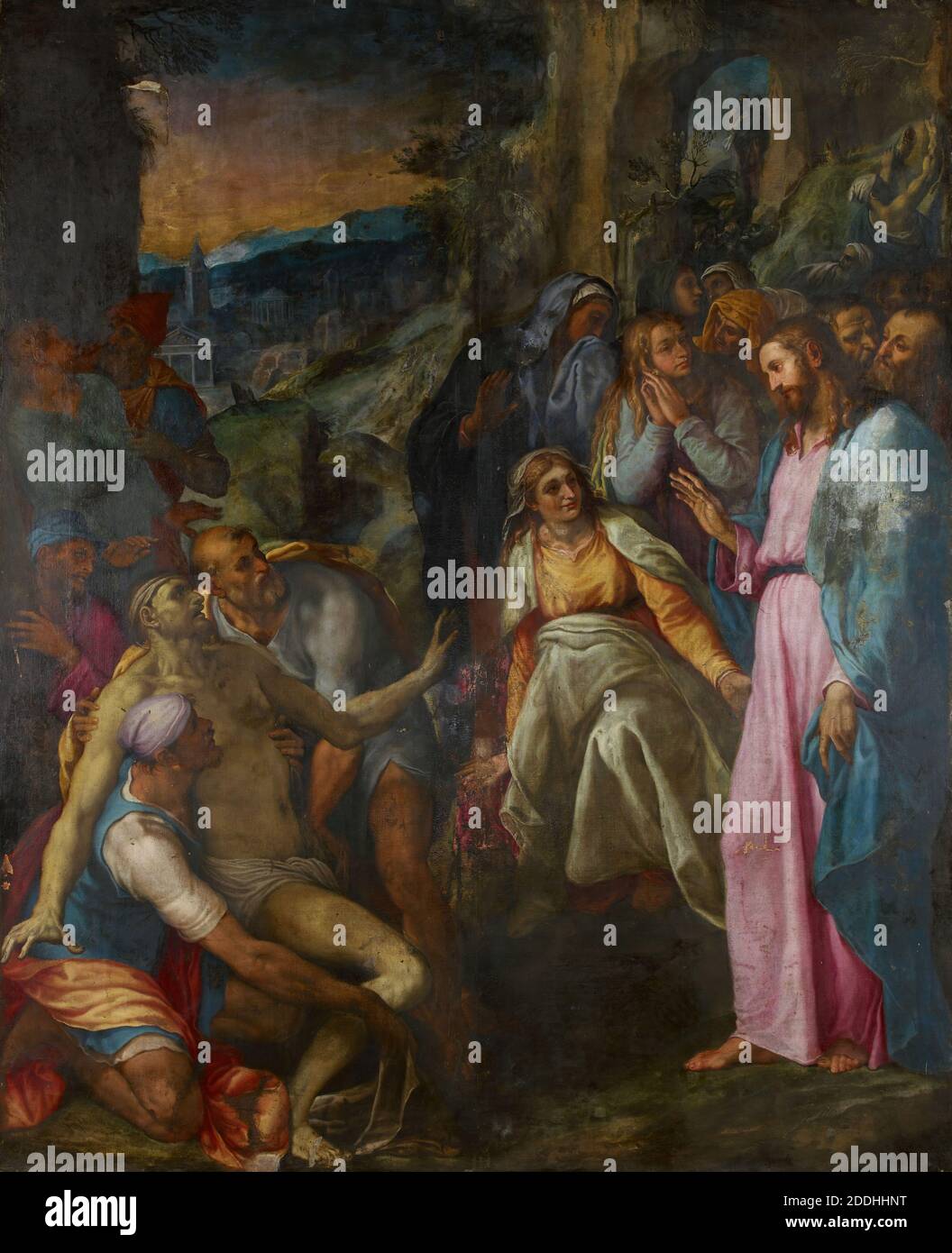 Auferweckung Des Lazarus, 1592 Von Giovanni Girolamo Muziano, Ölgemälde, Bibel, Manierismus, Religion, Jesus Christus, Religion, Neues Testament Stockfoto