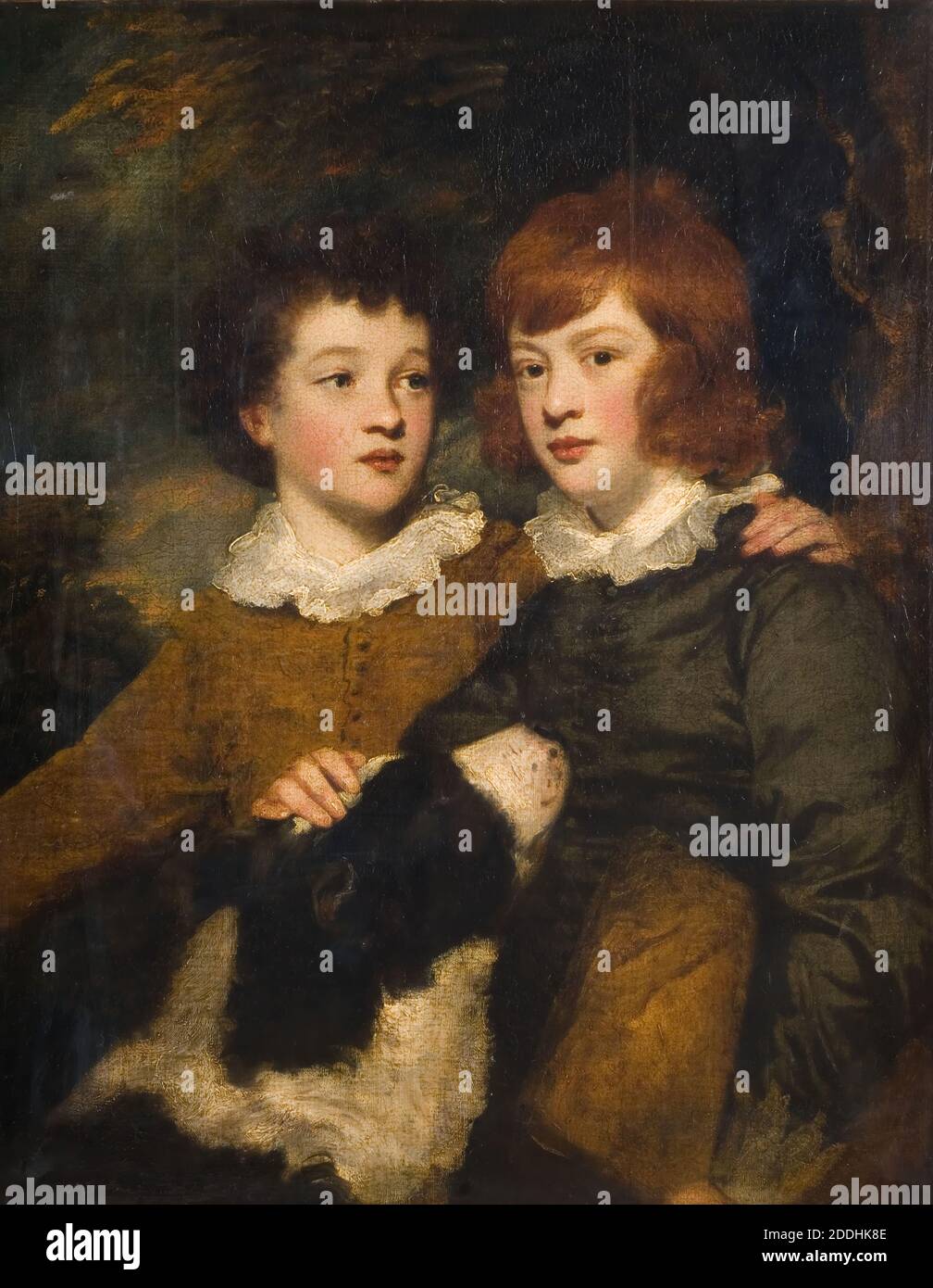 The Masters Gawler, 1778 Von Sir Joshua Reynolds, Ölgemälde, Porträt, Rokoko, Junge, Tier, Hund, Collie Stockfoto