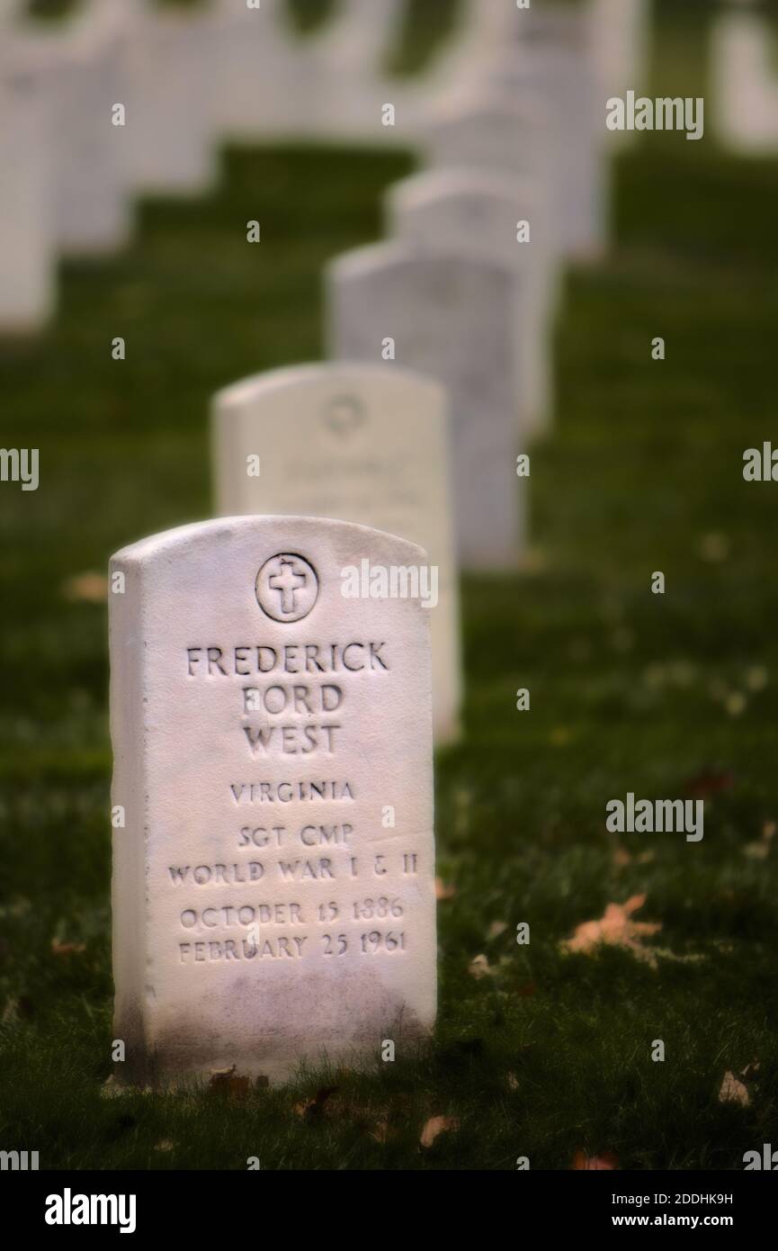 Ein Foto vom Arlington National Cemetery. Stockfoto