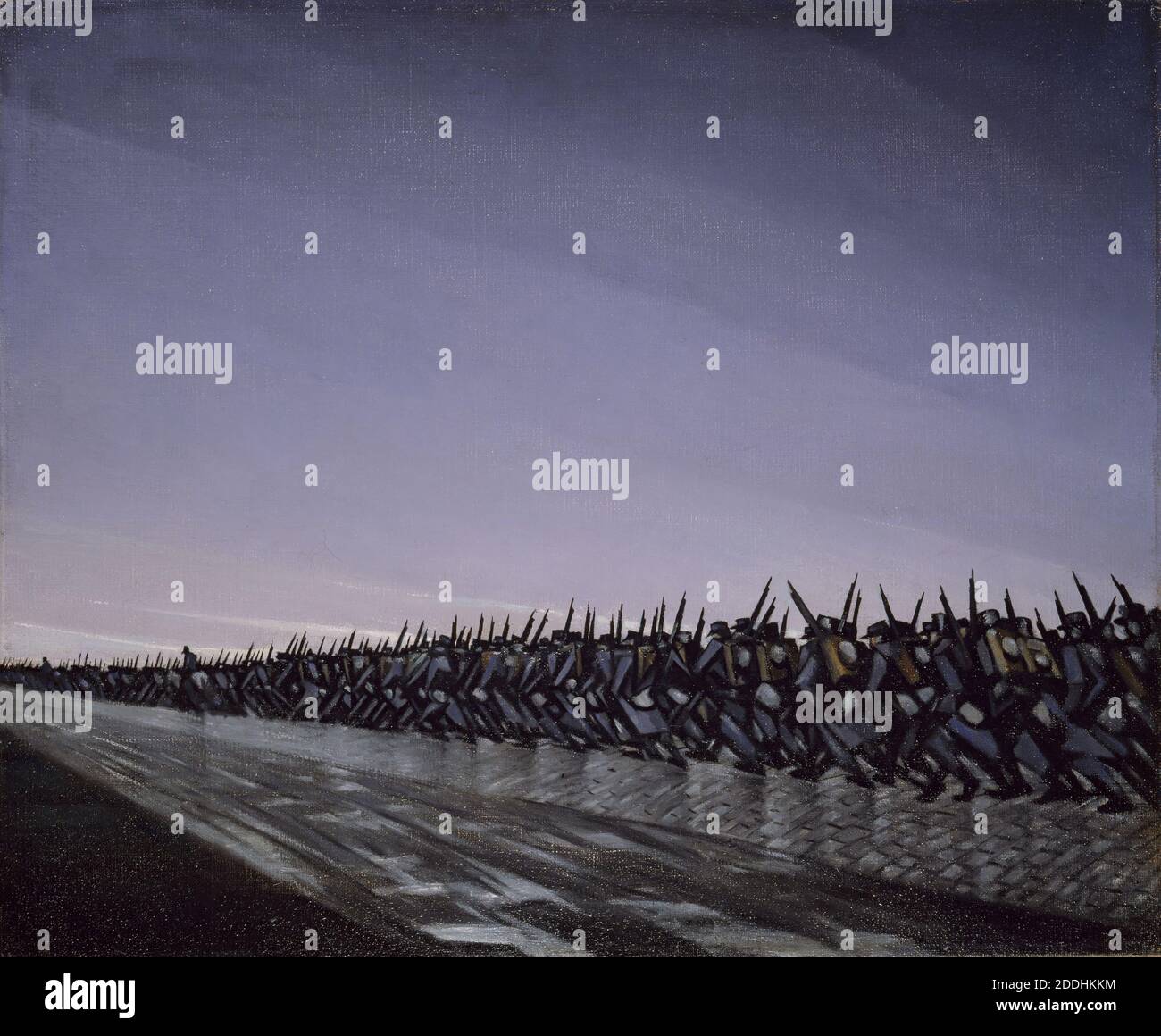 Kolumne auf dem März, 1915 von Christopher Richard W. Nevinson (d. 1946), Abstrakt, erster Weltkrieg, Soldat, Kunstbewegung, Futurismus Stockfoto