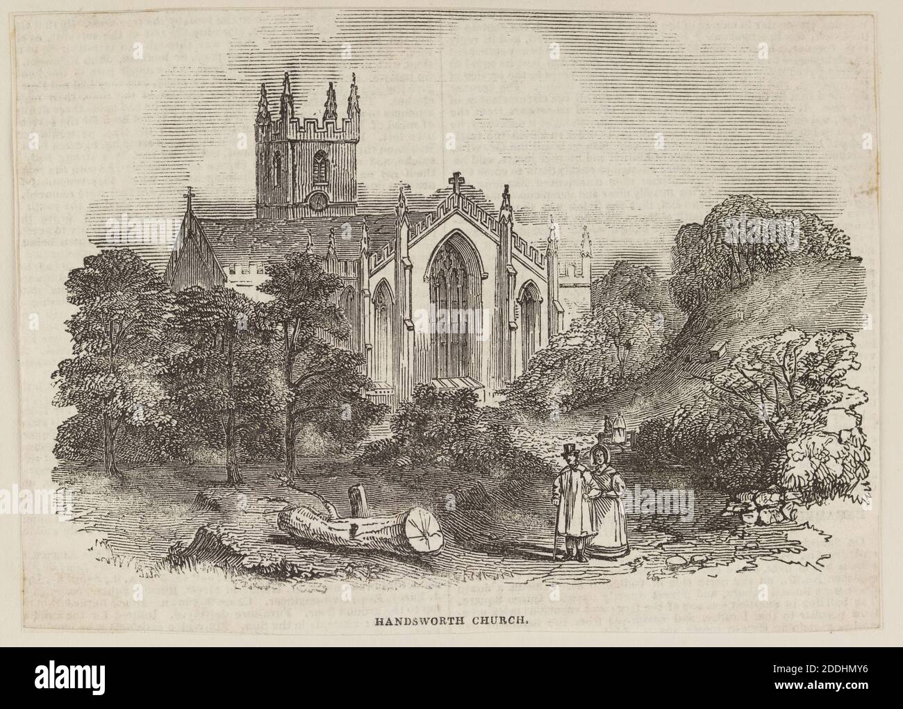 Gravur, Parish Church, Handsworth, 19. Jahrhundert, Vol. I, topographische Ansichten, Drucken, Gravur, Birmingham Geschichte Stockfoto
