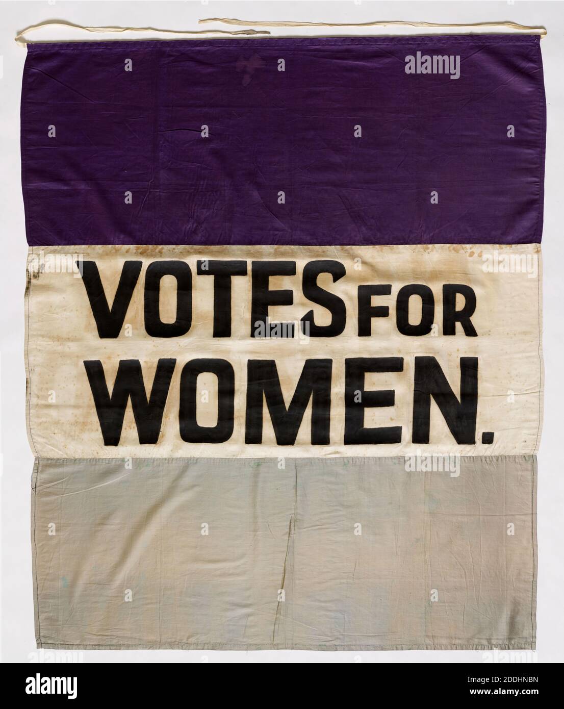 Suffragette Banner, Stimmen für Frauen, 1910-1920, 20. Jahrhundert, Textilien, England, Sozialgeschichte, Frauenwahlrecht, Birmingham Geschichte Stockfoto