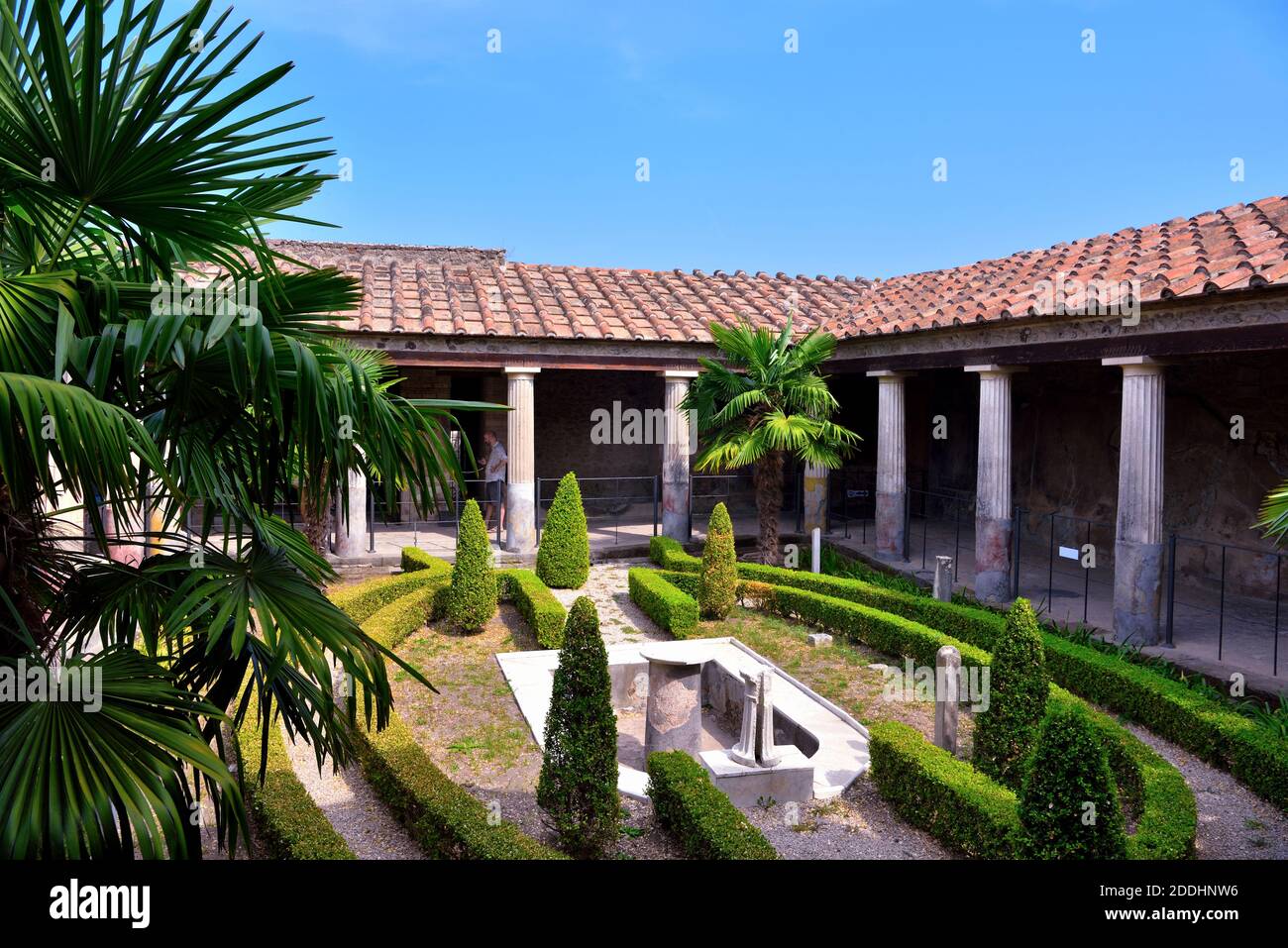 Typisches luxuriöses Haus mit Garten im archäologischen Park Pompeji Italien Stockfoto