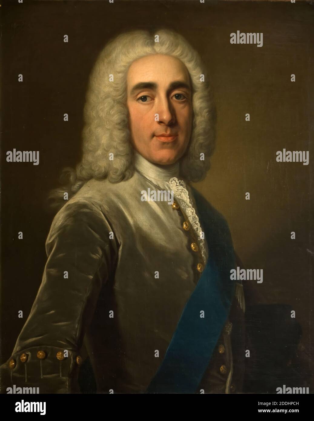 Porträt des 4. Earl of Chesterfield ( 1694-1773 ), 1738-42 Jean-Baptiste van Loo, Ölgemälde, Porträt, männlich, Textilien, Spitze, Kostüm, Perücke, Kleidung, Mantel, Kostüm, Knopf, Haare Stockfoto