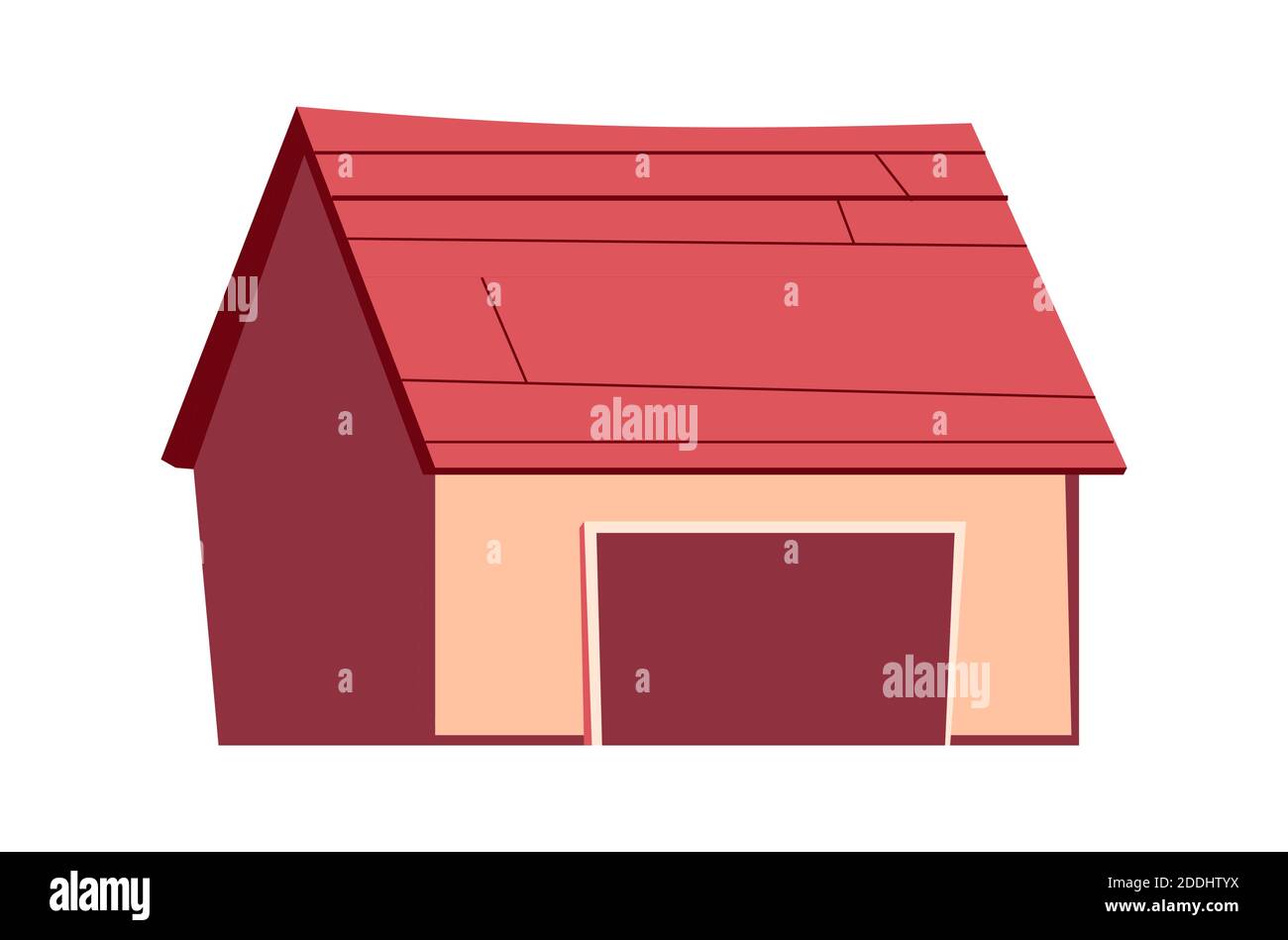 Gebäude isoliert, Garage, Schuppen Cartoon-Vektor-Illustration Stock Vektor