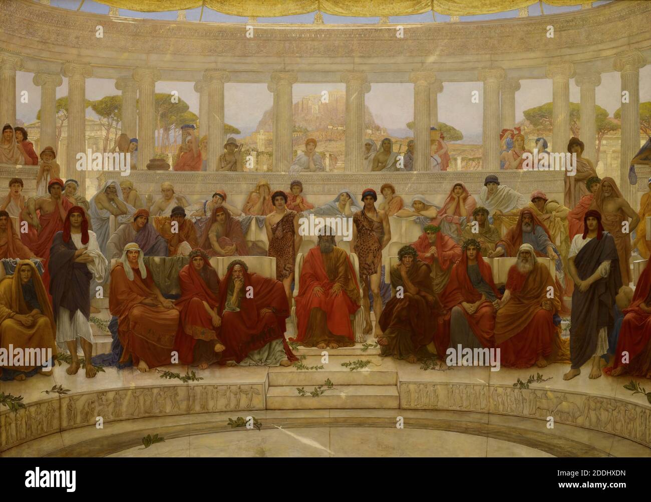 Ein Publikum in Athen während Agamemnon von Aeschylus, 1884 von Sir William Blake Richmond, Ölgemälde, Ancient Greece, Theater Stockfoto