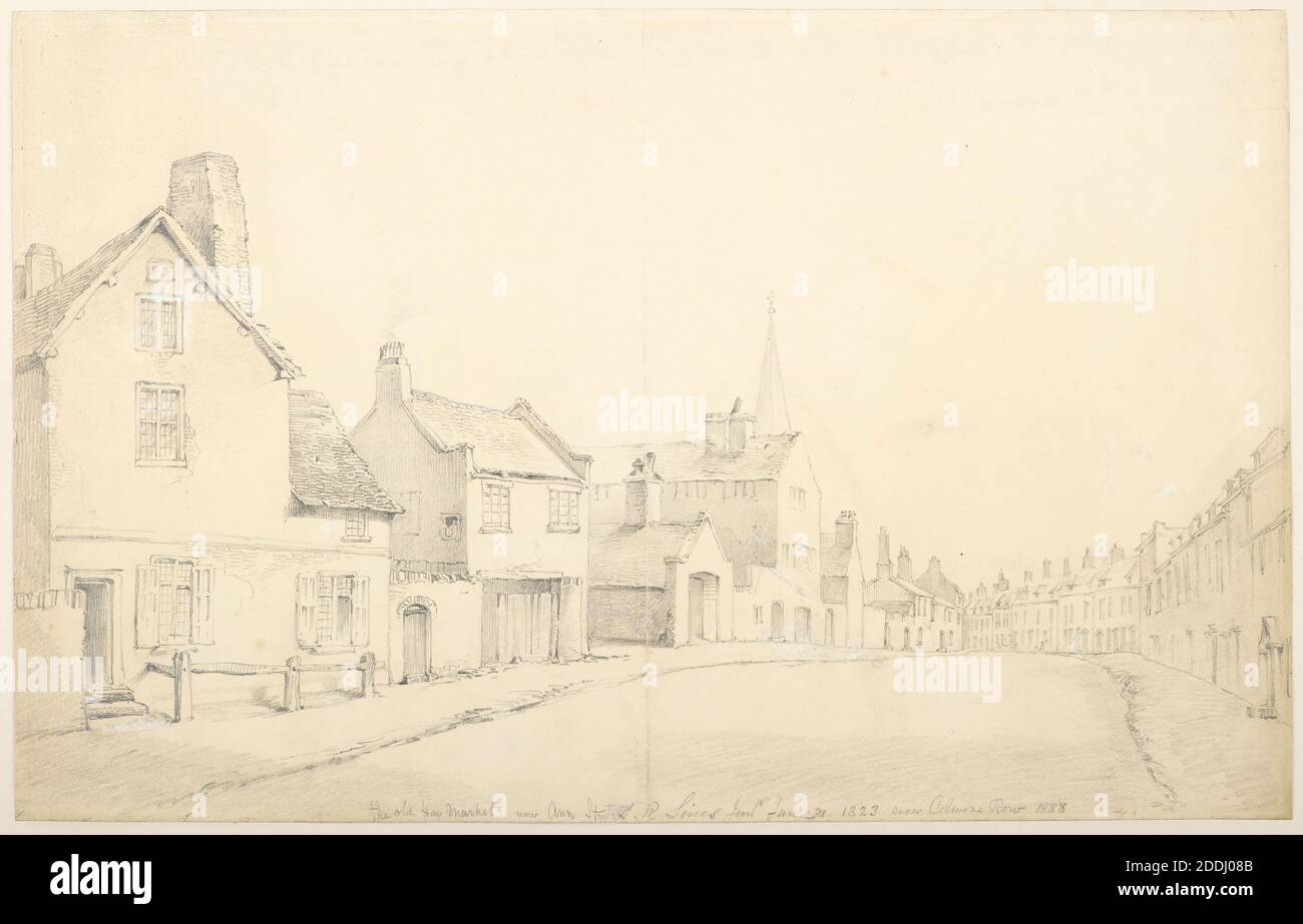 The Old Hay Market, now Ann Street, June 21 1823, now Colmore Row, Birmingham 1888 von Samuel Rostill Lines, topographische Ansichten, England, Midlands Stockfoto