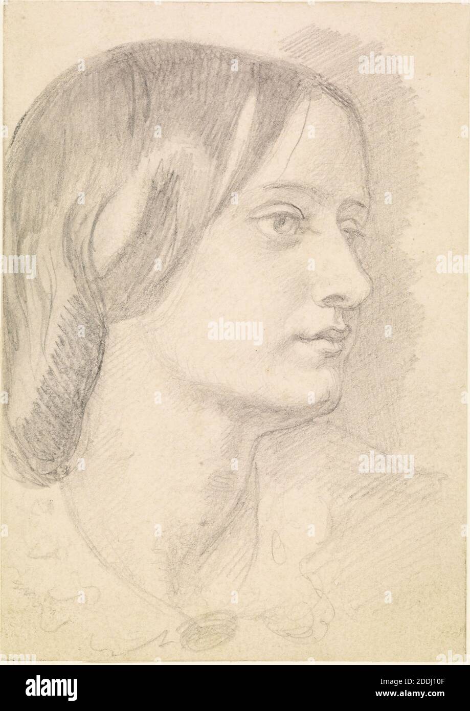 Portrait of Red Lion Mary, Mrs Mary Nicholson, 1856-59 Dante Gabriel Rossetti, Zeichnung, Bleistift, Präraffaelite, Weiblich Stockfoto
