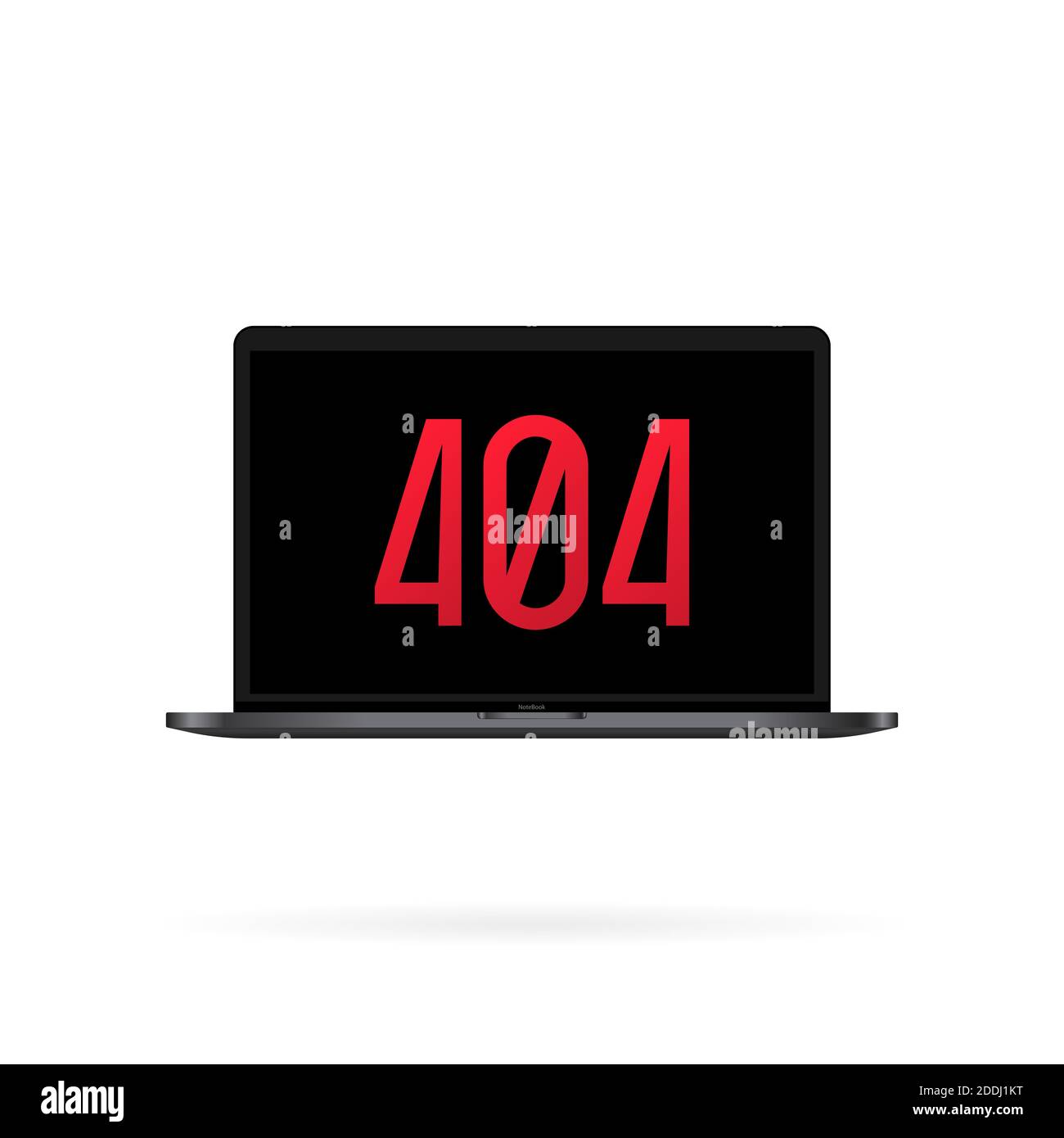 404 Zeichen auf Laptop-Bildschirm Abbildung. Fehlerseite oder Datei nicht gefunden Konzept. Für Webseiten, Banner, soziale Medien, Dokumente, Karten, Poster. Vektor ein Stock Vektor