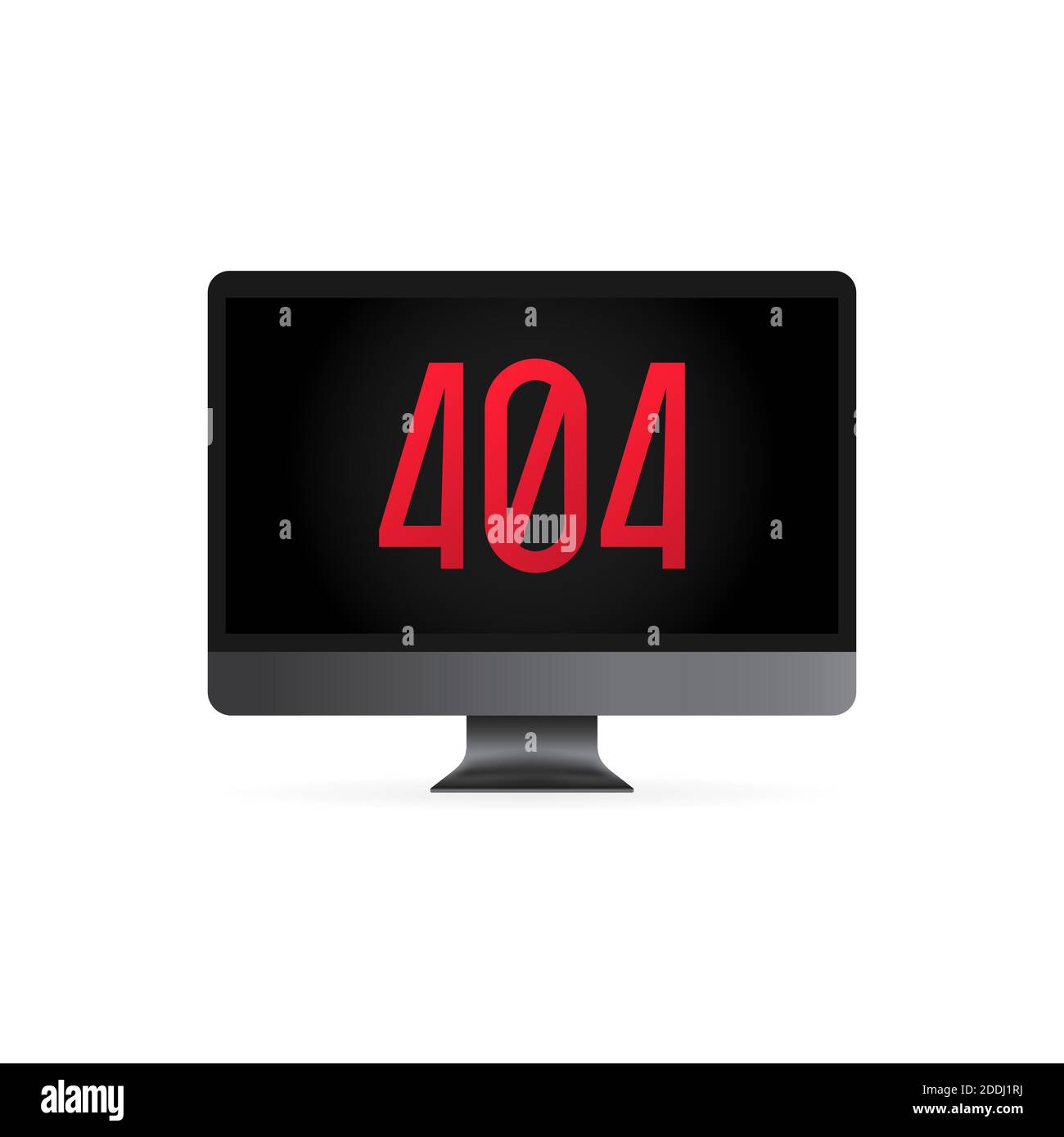 404 Zeichen auf Computer-Display-Abbildung. Fehlerseite oder Datei nicht gefunden Konzept. Für Webseiten, Banner, soziale Medien, Dokumente, Karten, Poster. Vektor Stock Vektor