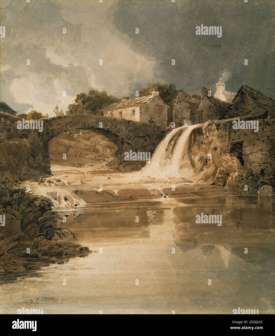 Hawes, Yorkshire, 1800 Von Thomas Girtin, Landschaft, Aquarell, Wolke, Fluss Stockfoto