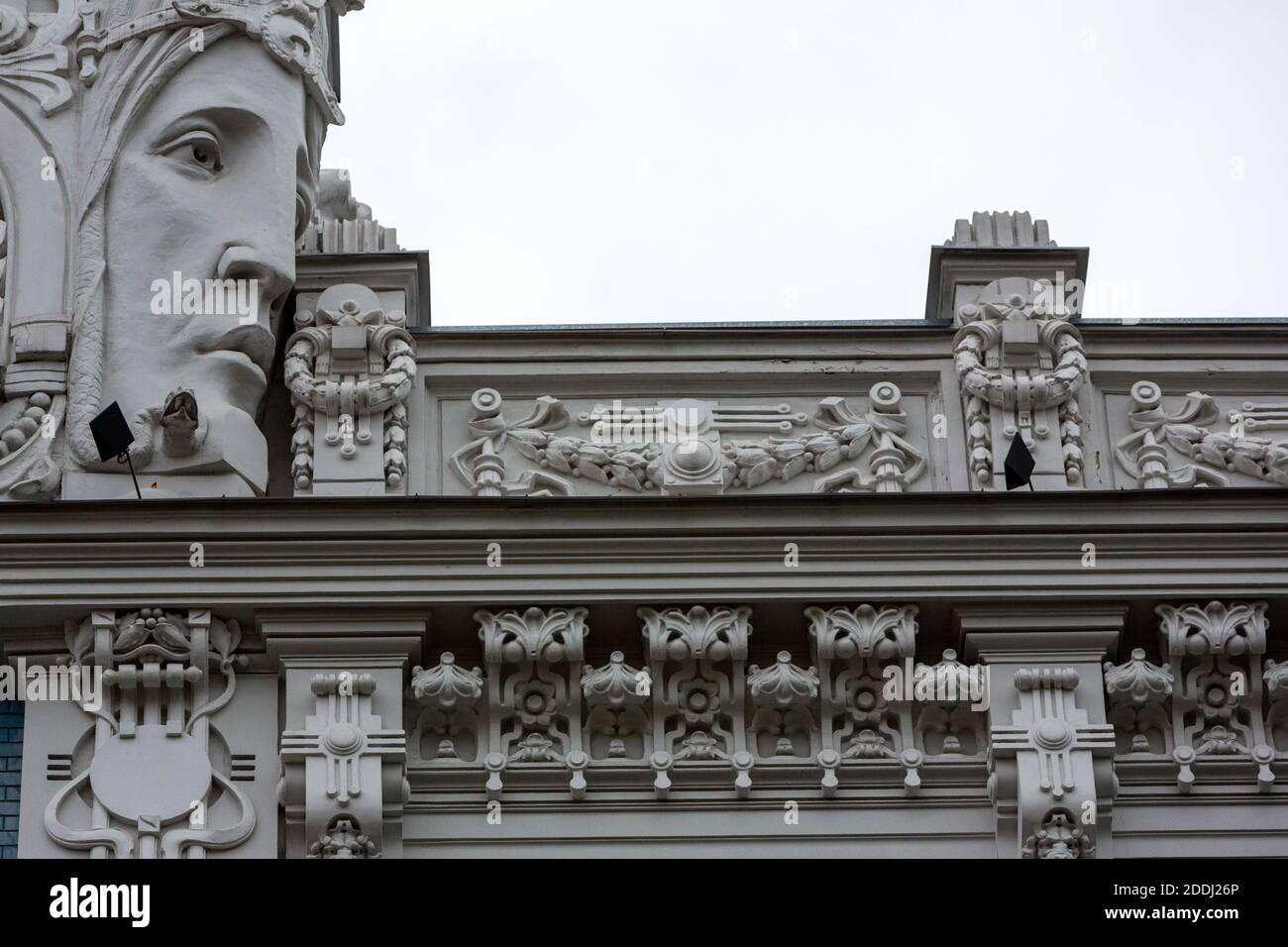 Elizabetes iela 10b Gebäude, von Mikhail Eisenstein, Riga, Jugendstilarchitektur, Lettland Stockfoto