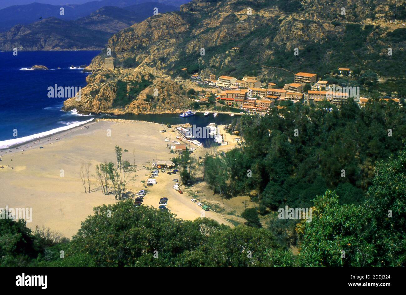 Porto, Korsika, Frankreich. (Gescannt von Fujichrome Velvia) Stockfoto