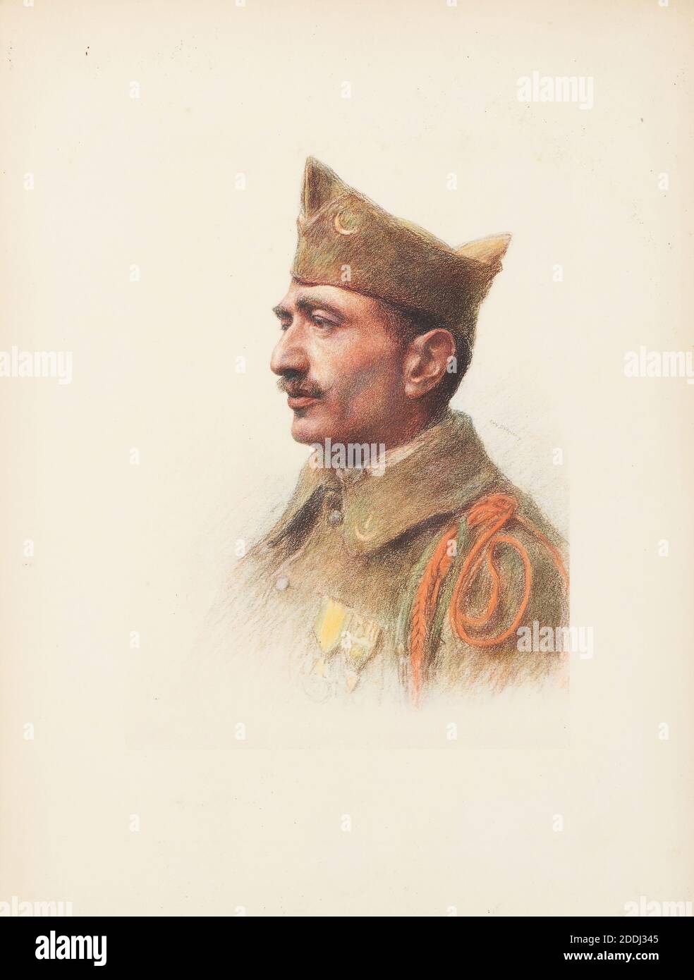 Die Alliierten: Frankreich, Soldat der Fremdlegion Individuum: Basmadjian Mihram (Armenier) Eugene Burnand (gest.1931), 20. Jahrhundert, Zeichnung, Pastell, Papier, Porträt, Rahmen, Fotografie, Replik, Militär, Krieg, Arbeiten auf Papier Stockfoto