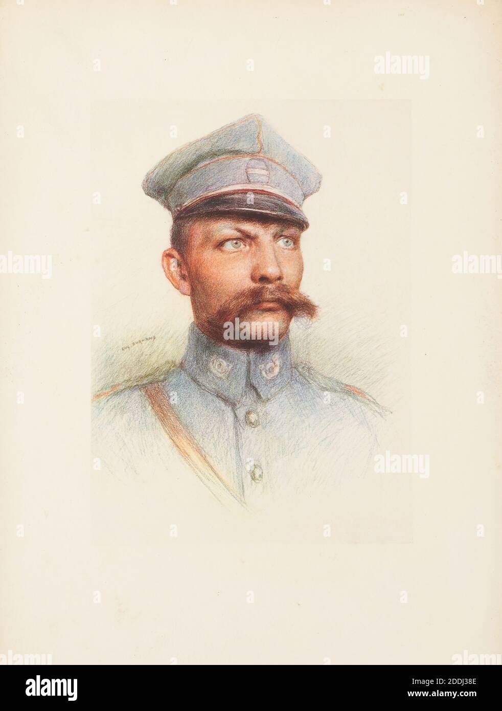 Die Alliierten: Polen: Infanterie Adjutant, Szablinski Tadeusz von Krakau Eugene Burnand (gest.1921) Fotowiedergabe, Bildende Kunst, Europa, Zeichnung, Rahmen, Soldat, Militär, Sozialgeschichte, Streitkräfte, Krieg, Arbeiten auf Papier Stockfoto