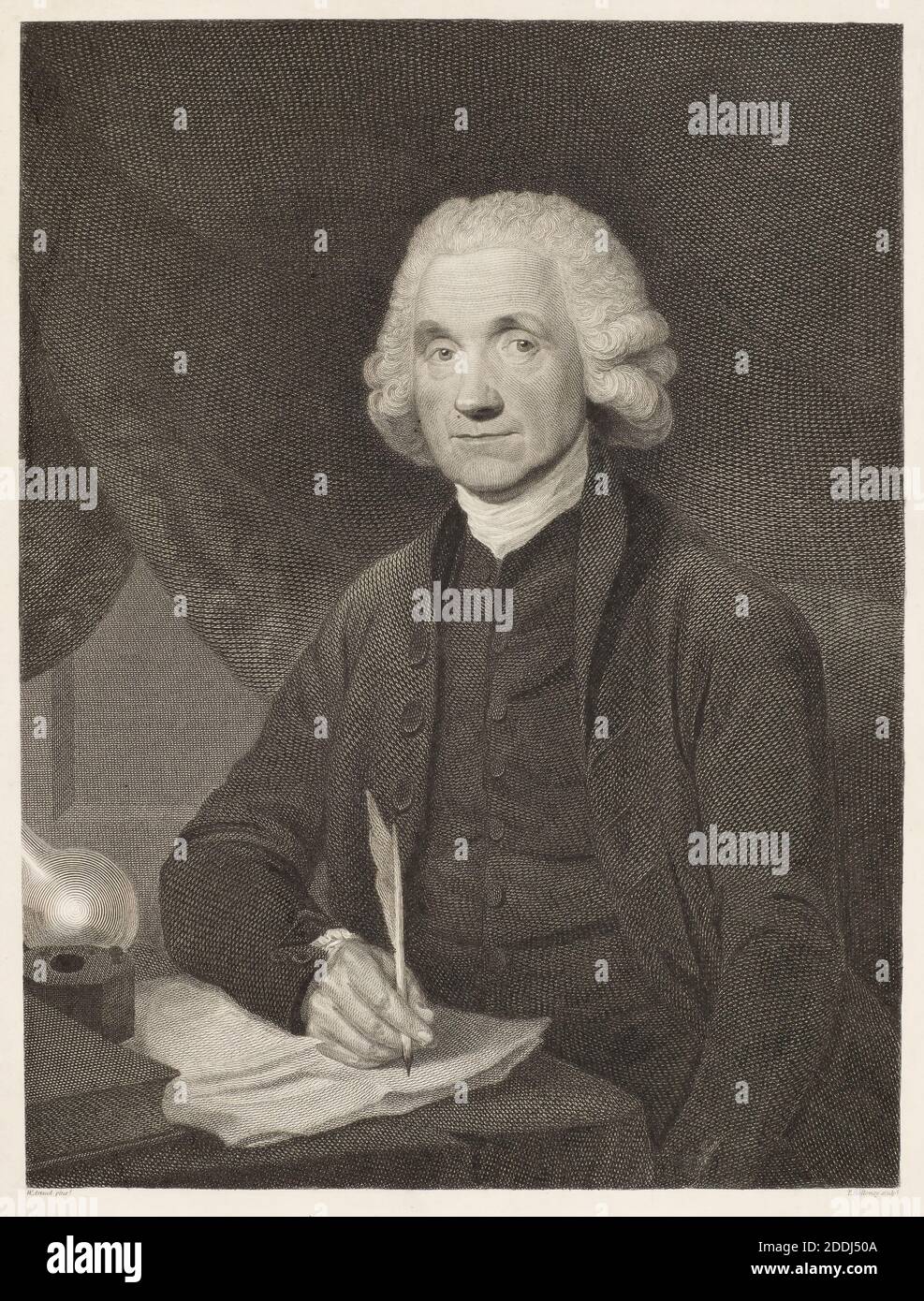 Portrait of Joseph Priestley (1733-1804), 1795 Graveur: Thomas Holloway nach: William Artaud, Sozialgeschichte, topographische Ansichten, Wissenschaft und Industrie, Lunar Society, Printing, Engraving, Birmingham history Stockfoto