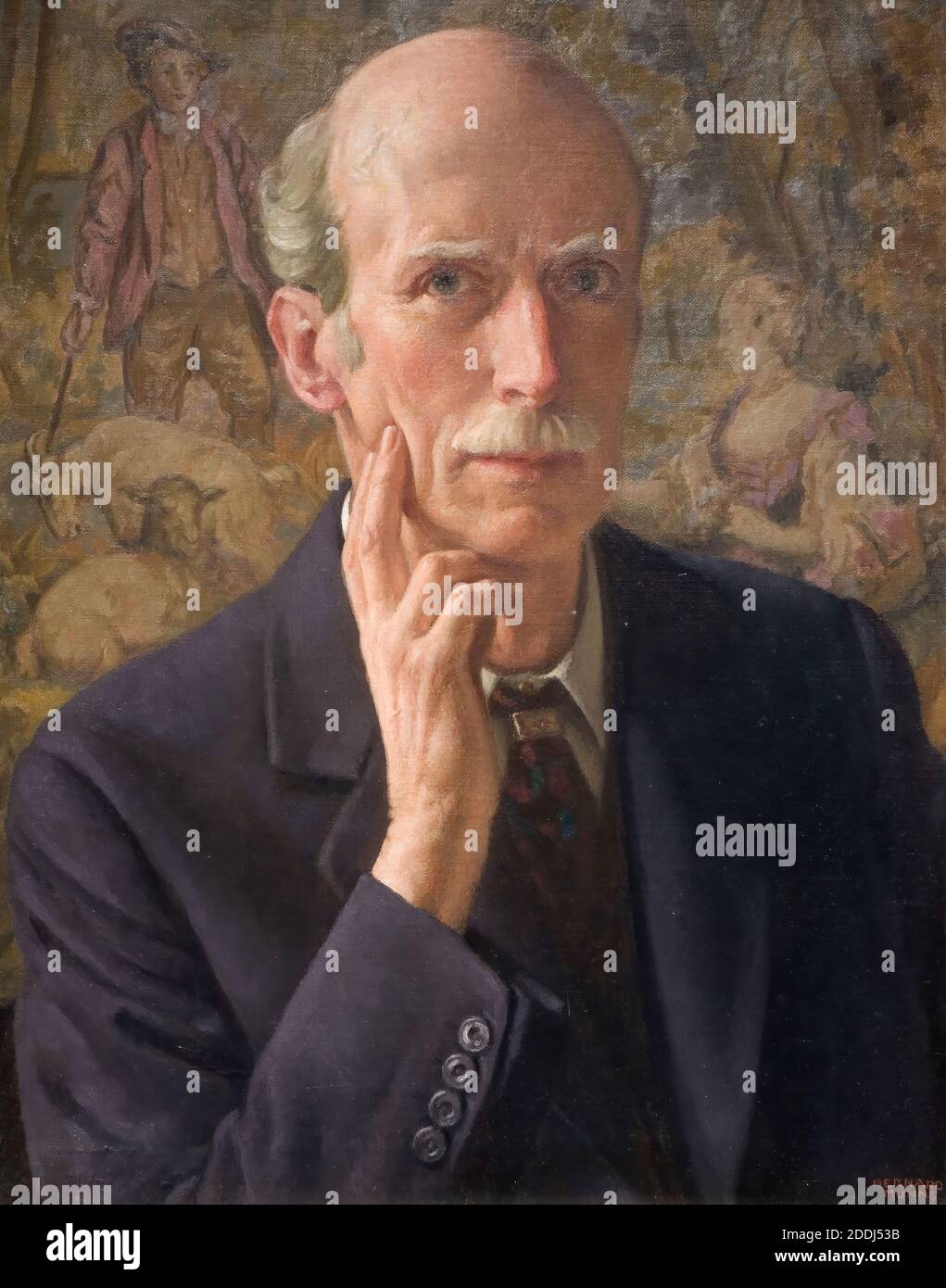 Self Portrait, 1942 von John Bernard Munns, Birmingham School of Art, Self-Portrait, Männlich, Birmingham history, Bearded Stockfoto