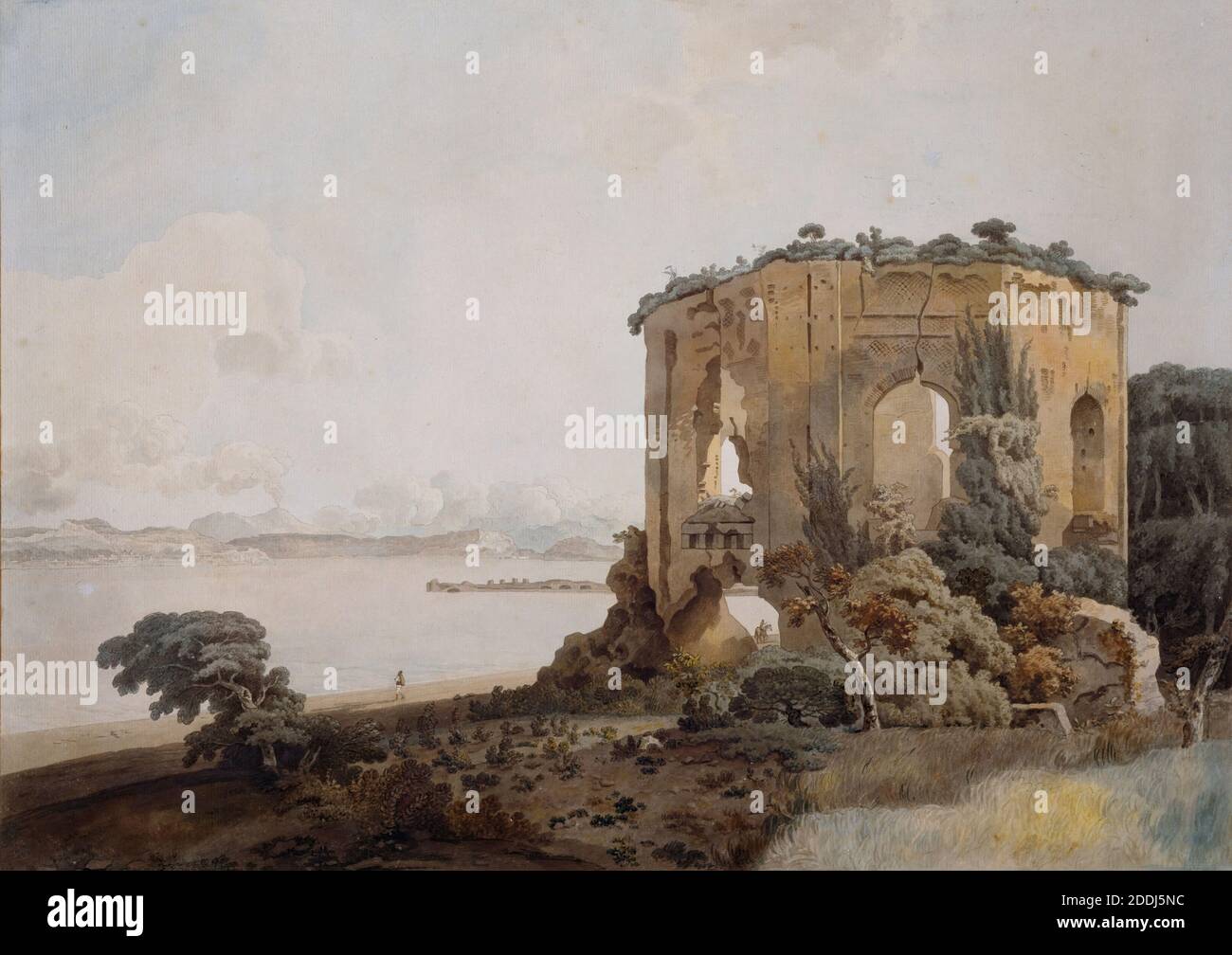 Venustempel, Bucht von Baia, 1780-1782 William Pars, Roman, Aquarell, Küste, Strand, Ancient Monument, Tempel, Architektur, klassisch, Italien, Neapel Stockfoto