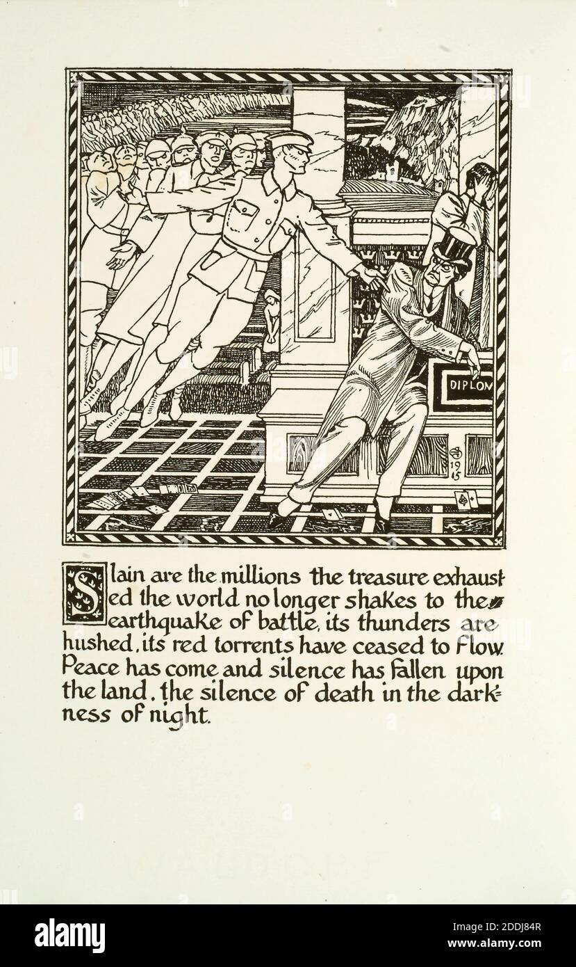 Die Geister der Erschlagenen, 20. Jahrhundert. Joseph Edward Southall und Robert Leonard Outhwaite. Joseph Edward Southall RWS NEAC RBSA, 23. August 1861 – 6. November 1944, war ein englischer Maler, der mit der Arts and Crafts Bewegung verbunden war. Robert Leonard Outhwaite, 1868-6. November 1930 Stockfoto