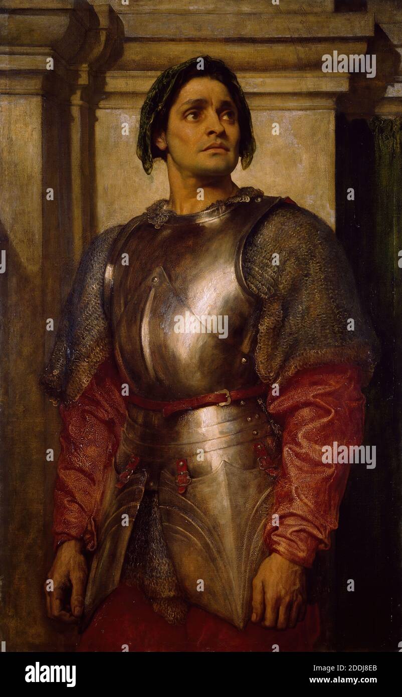 Ein Condottiere, 1871-72 Lord Frederic Leighton, Rüstung, Ölgemälde, Italien, Porträt, männlich, Soldat Stockfoto