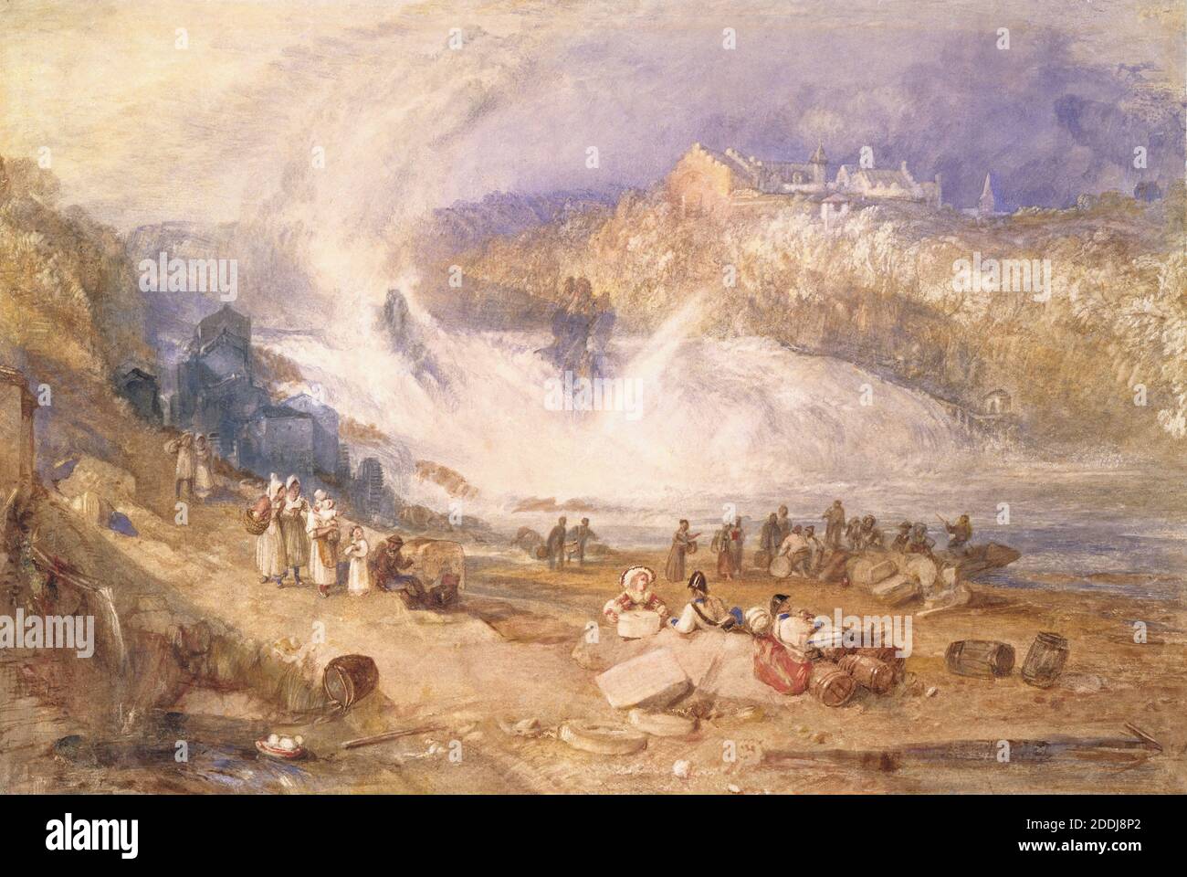 Rheinfall in Schaffhausen, 1831-1832 von J M W Turner, Landschaft, Aquarell, Deutschland, Fluss, Wasserfall Stockfoto